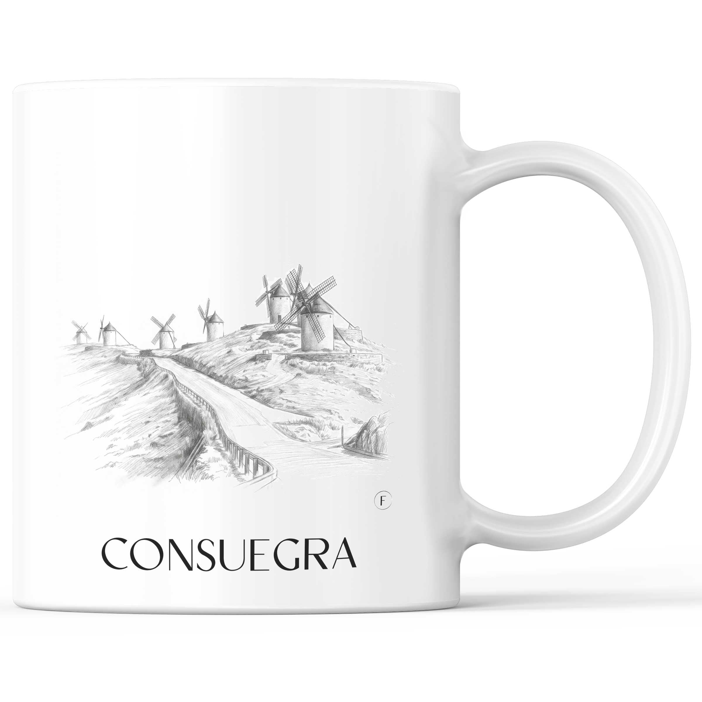 Consuegra Kaffeebecher - Spanien - Spanien Becher - Kaffeetasse im Zeichnung Stil