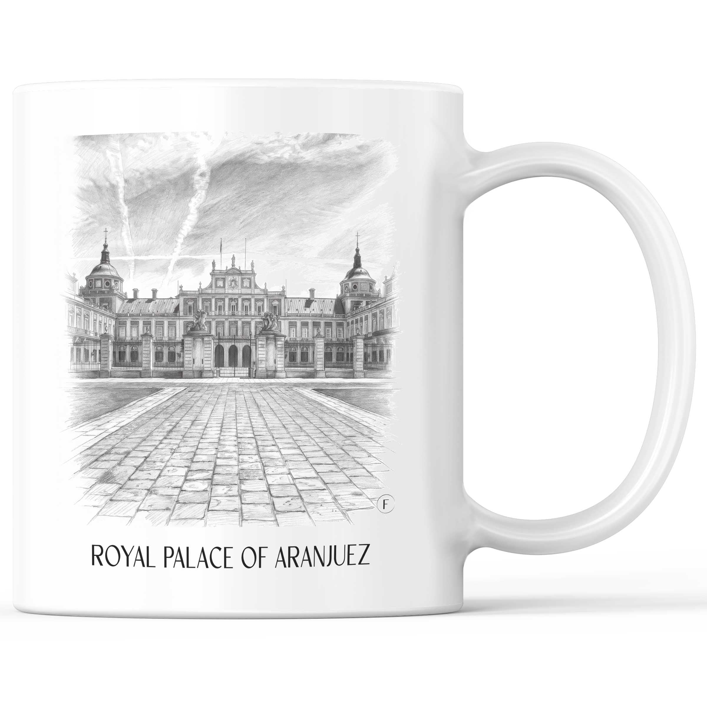 Palacio Real Kaffeebecher - Aranjuez - Spanien Becher - Kaffeetasse im Zeichnung Stil