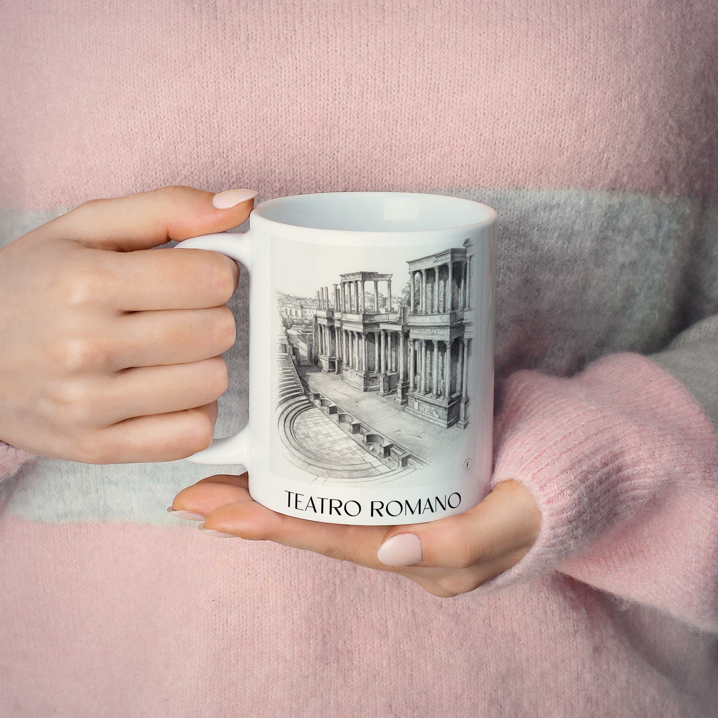 teatro-romano-mérída-spanien-kaffeebecher-bleistift-zeichnung-drawing