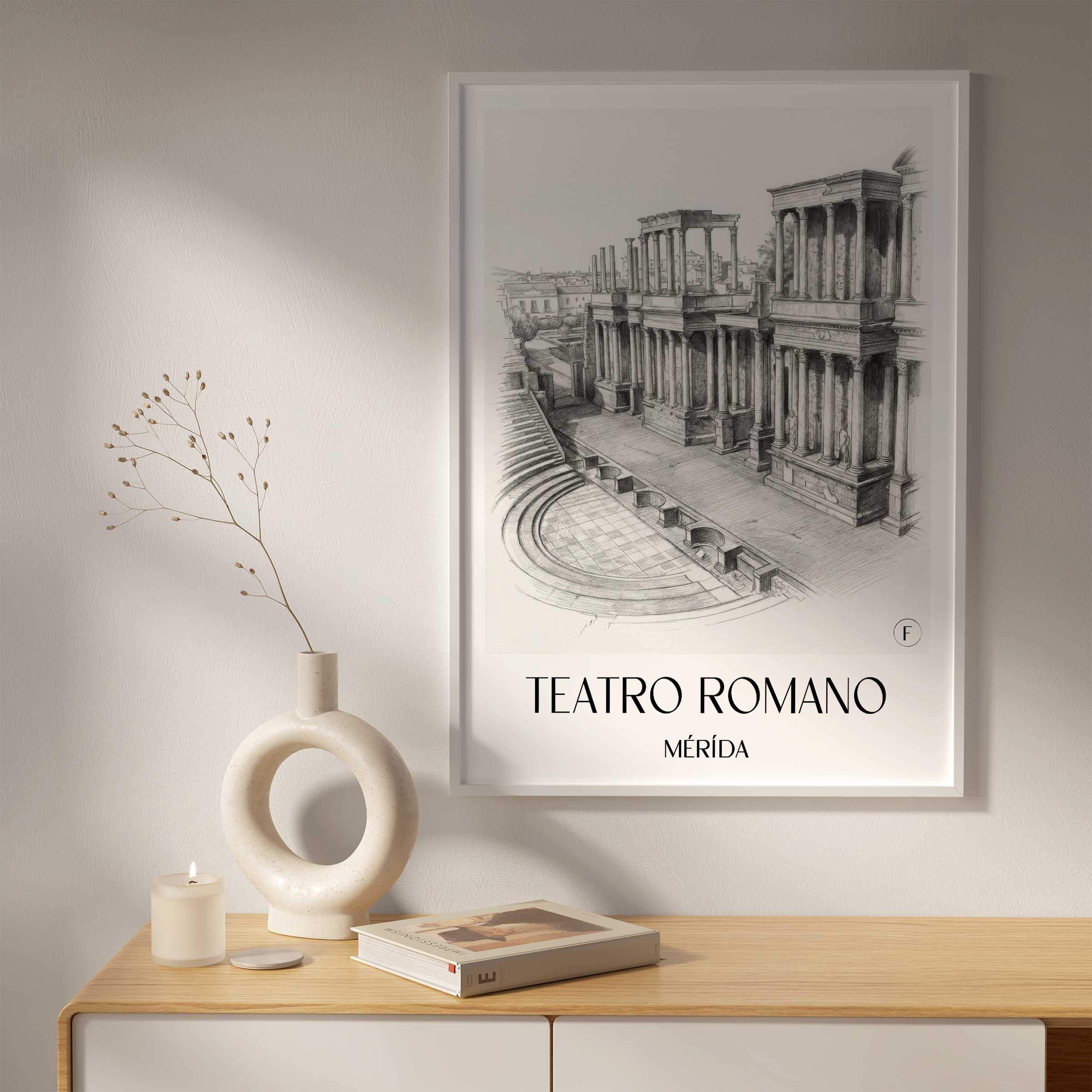 teatro-romano-mérída-spanien-poster-bleistift-zeichnung-drawing