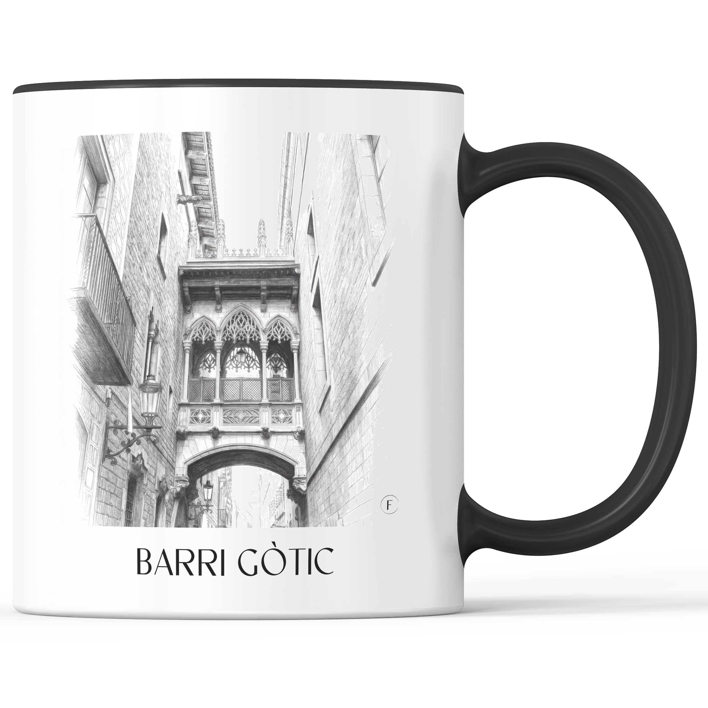 barri-gòtic-barcelona-spanien-kaffeebecher-bleistift-zeichnung-drawing