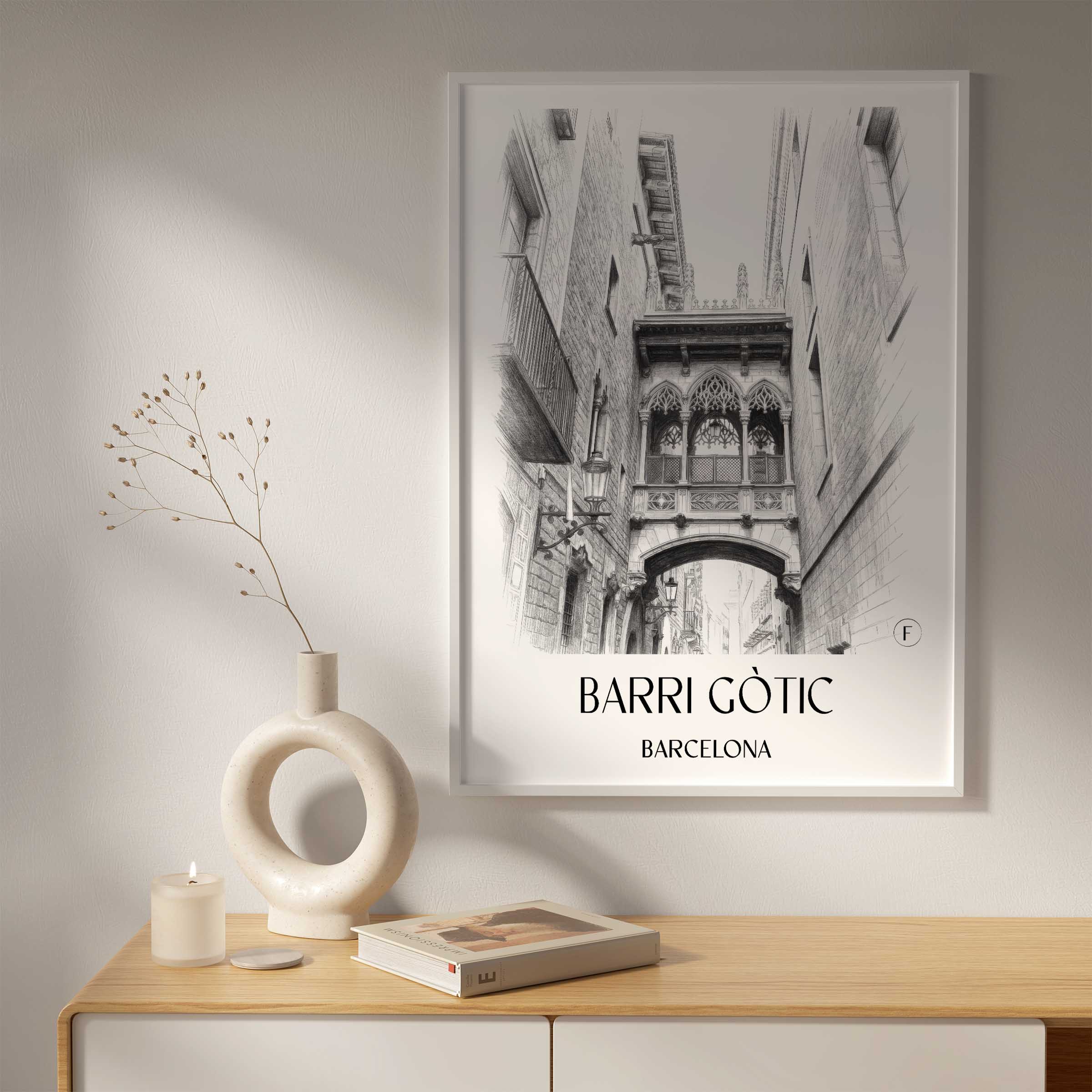 barri-gòtic-barcelona-spanien-poster-bleistift-zeichnung-drawing