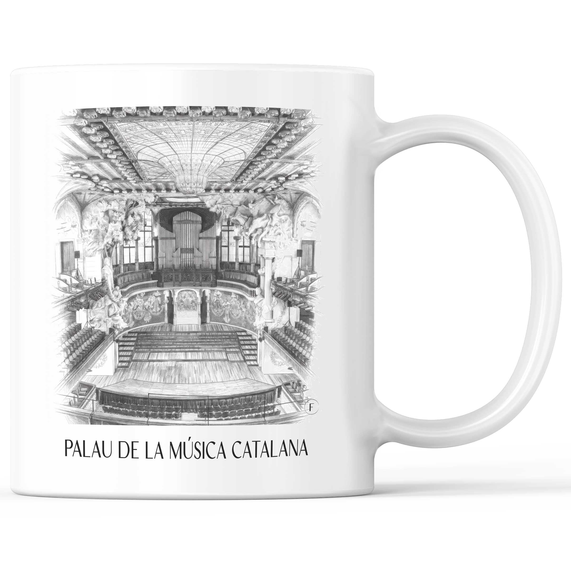 Palau de la Música Catalana Kaffeebecher - Barcelona - Spanien Becher - Kaffeetasse im Zeichnung Stil