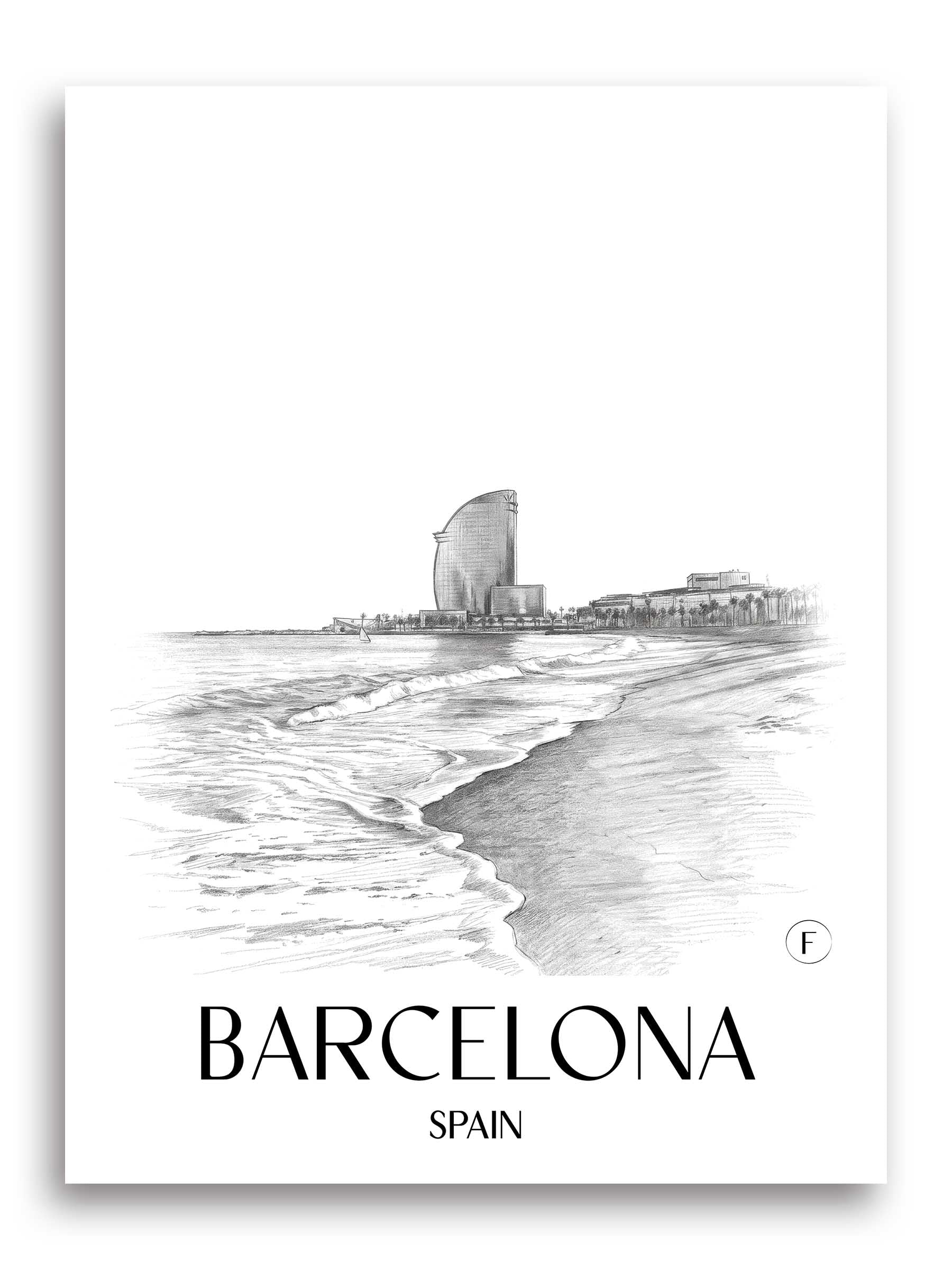 Barcelona Poster - Spanien - Spanien Kunstdruck - Zeichnung von A4 bis A1