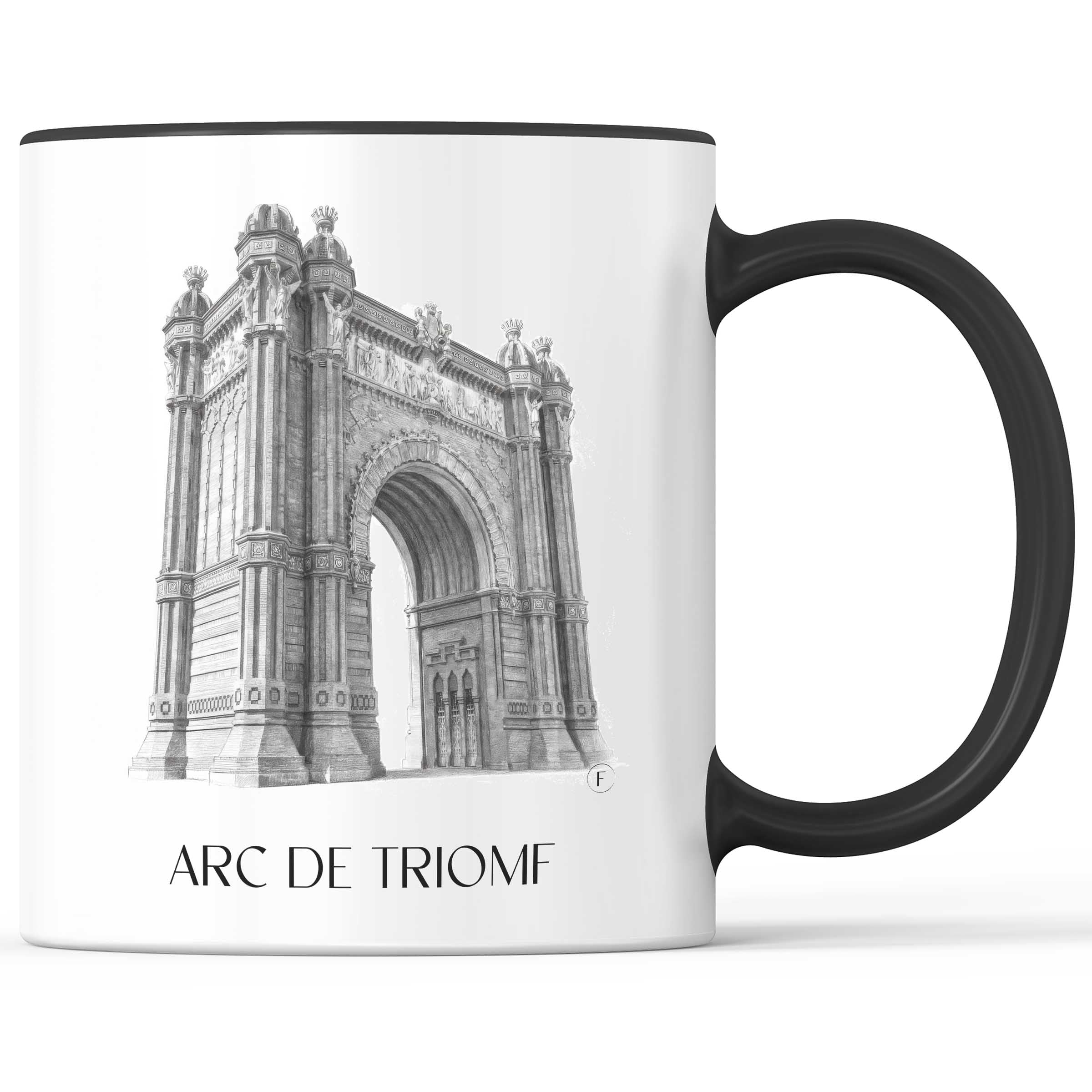 Arc de Triomf Kaffeebecher - Barcelona - Spanien Becher - Kaffeetasse im Zeichnung Stil