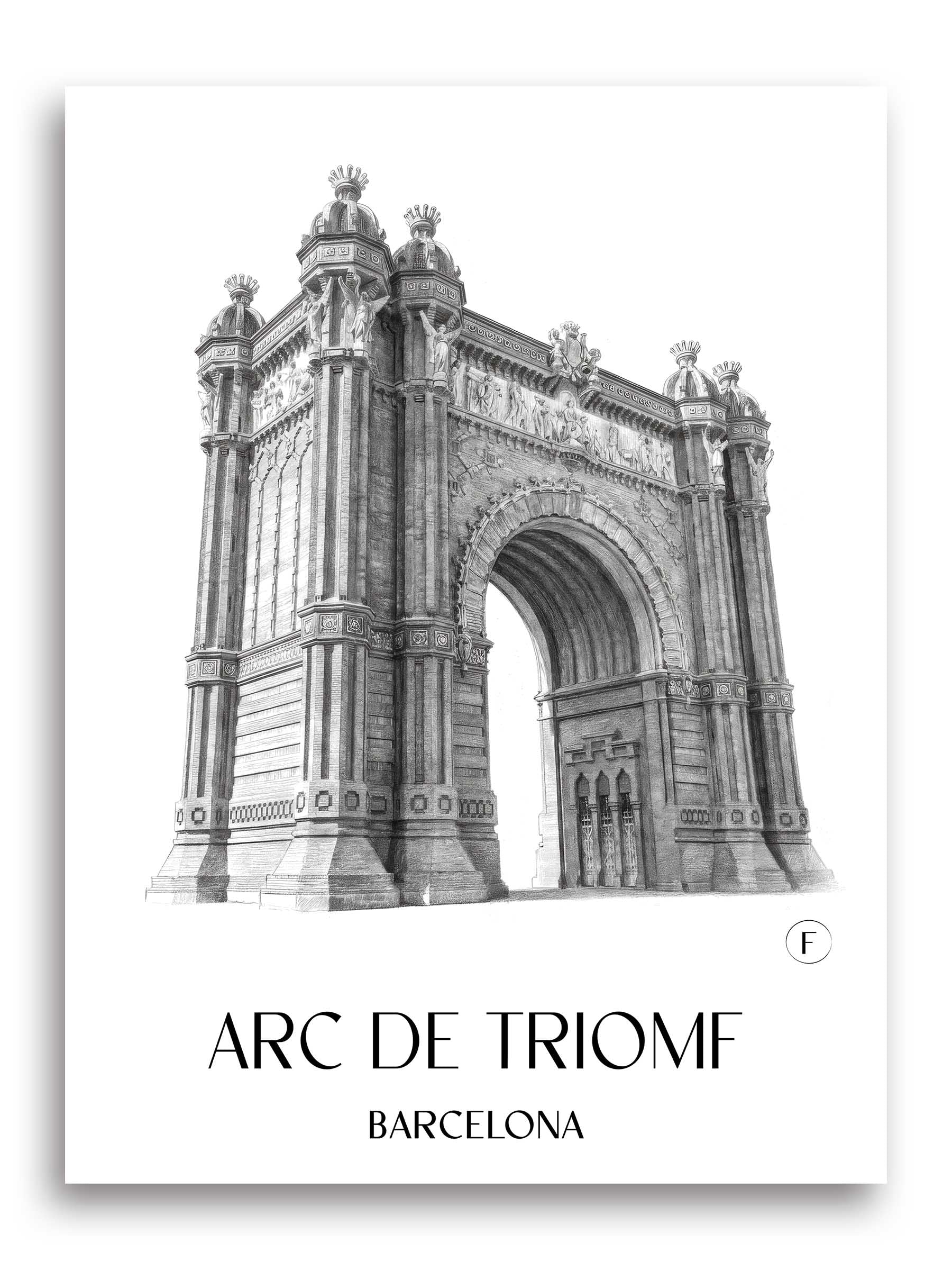Arc de Triomf Poster - Barcelona - Spanien Kunstdruck - Zeichnung von A4 bis A1