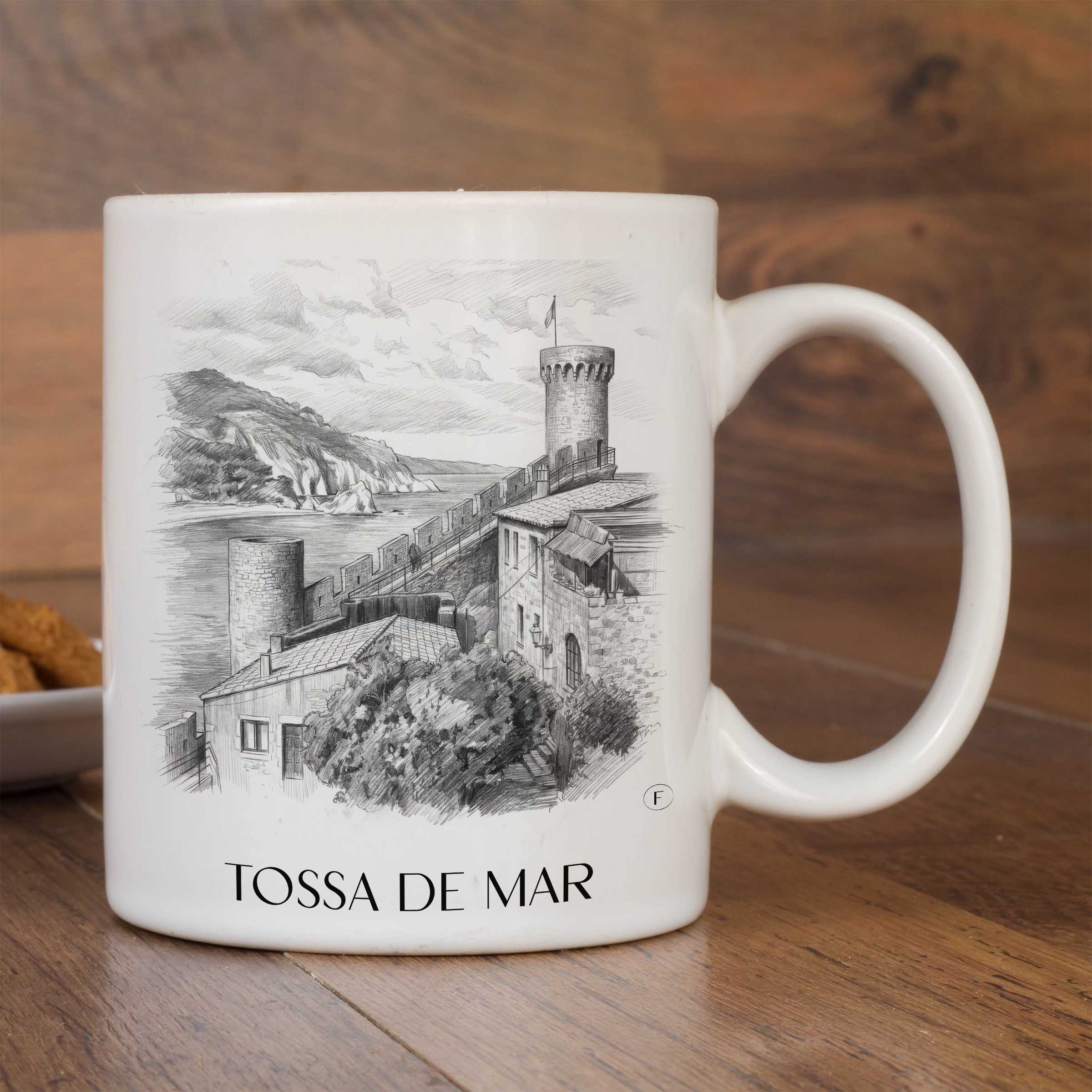 tossa-de-mar-spanien-spanien-kaffeebecher-bleistift-zeichnung-drawing