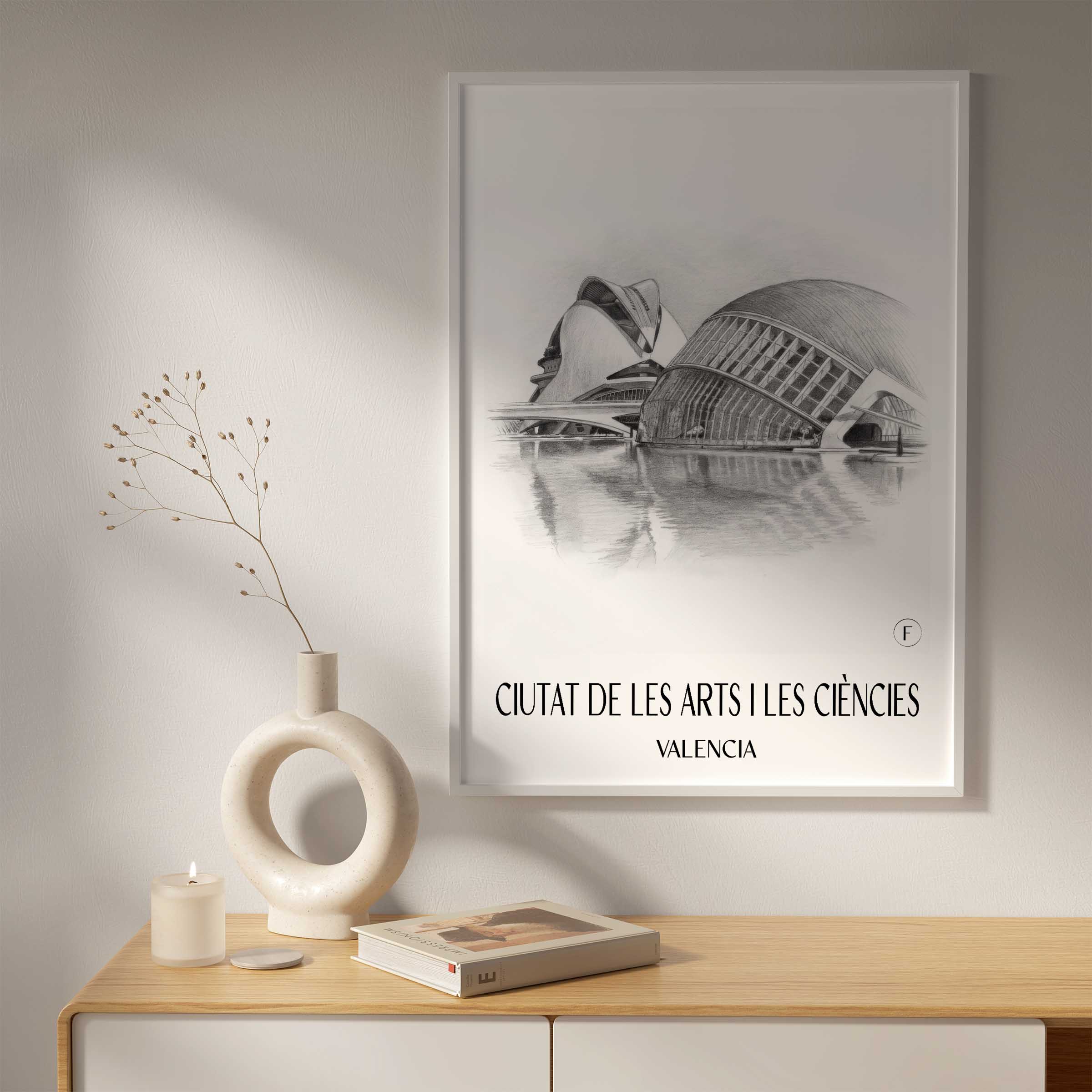 ciutat-de-les-arts-i-les-ciències-valencia-spanien-poster-bleistift-zeichnung-drawing