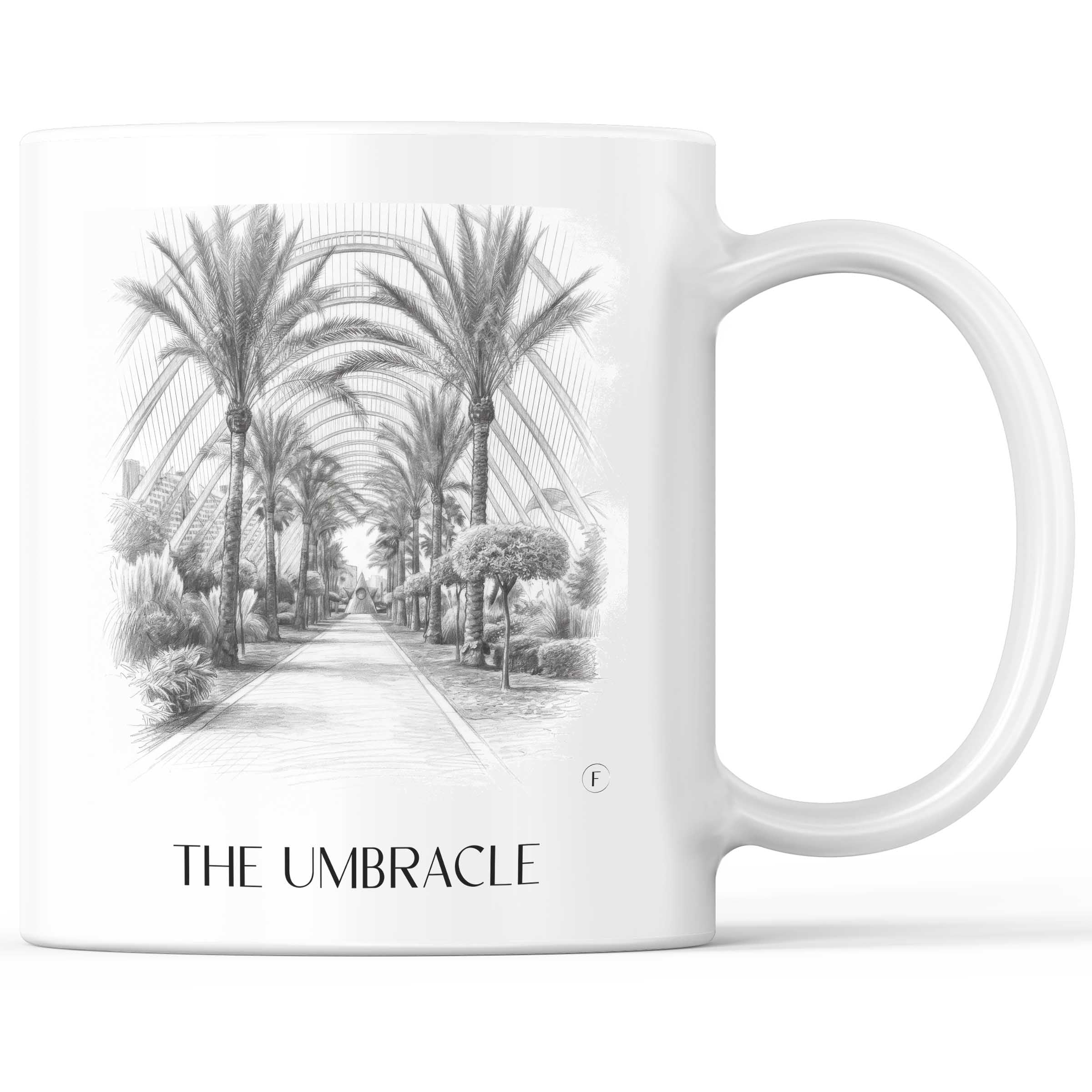 L’Umbracle Kaffeebecher - Valencia - Spanien Becher - Kaffeetasse im Zeichnung Stil