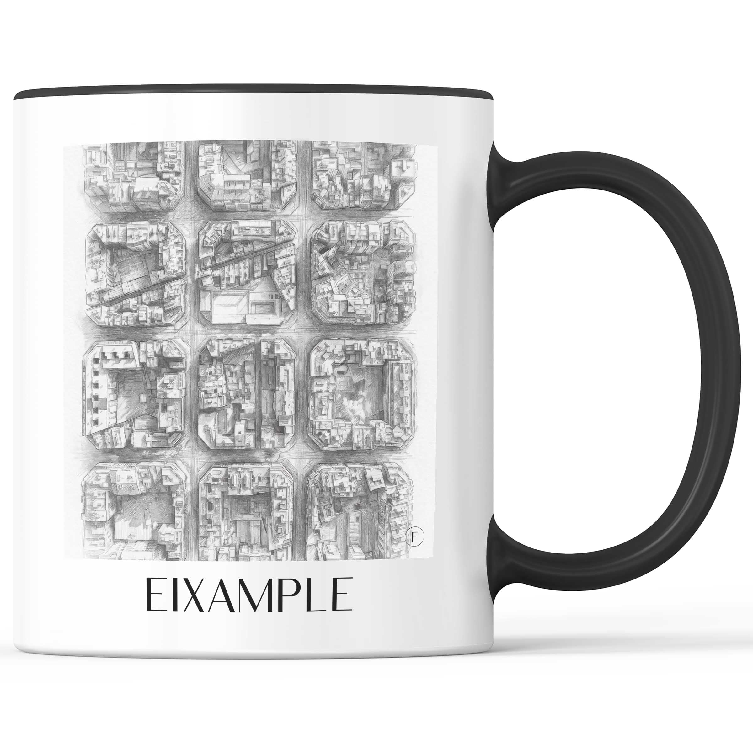 Eixample Kaffeebecher - Barcelona - Spanien Becher - Kaffeetasse im Zeichnung Stil