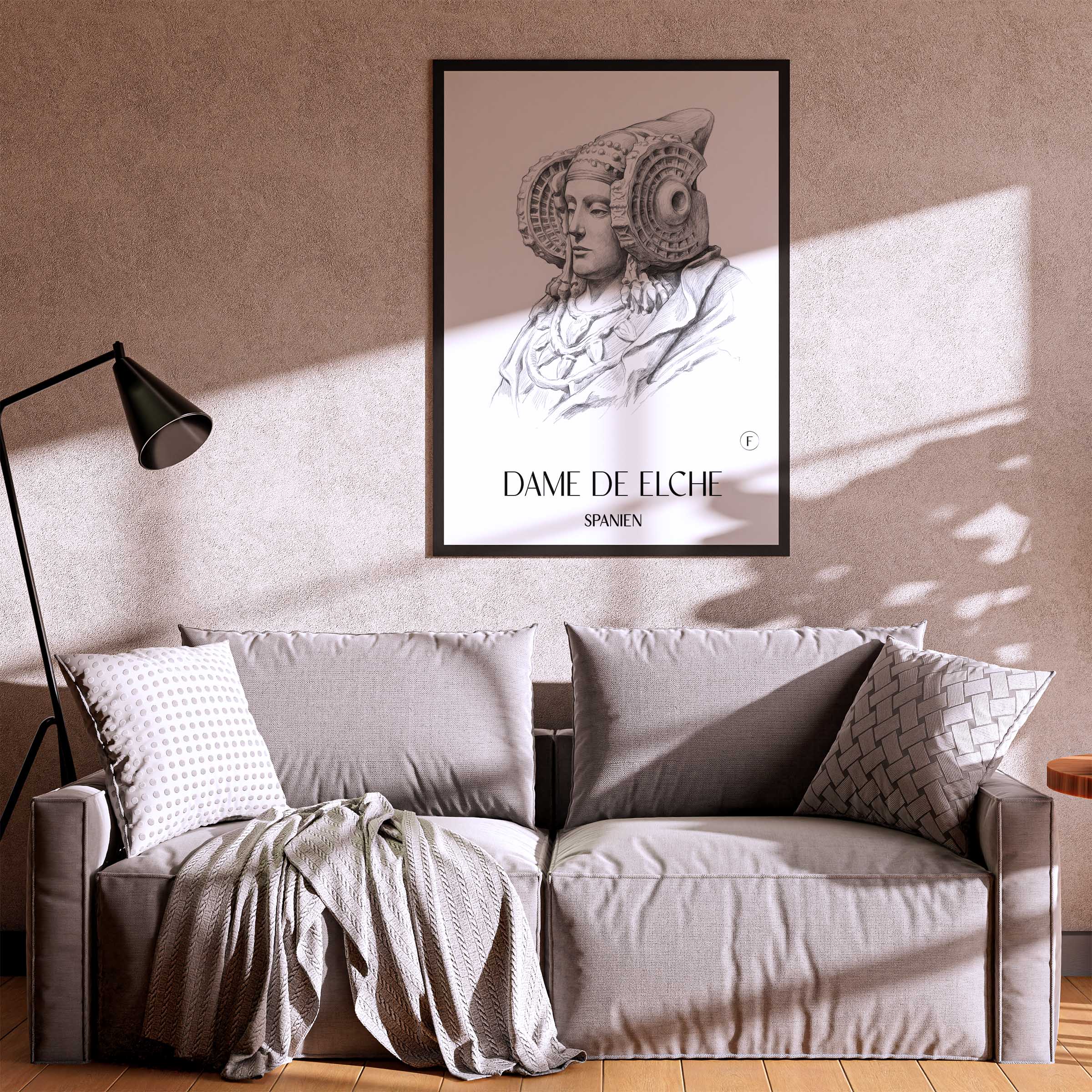 dama-de-elche-spanien-spanien-poster-bleistift-zeichnung-drawing