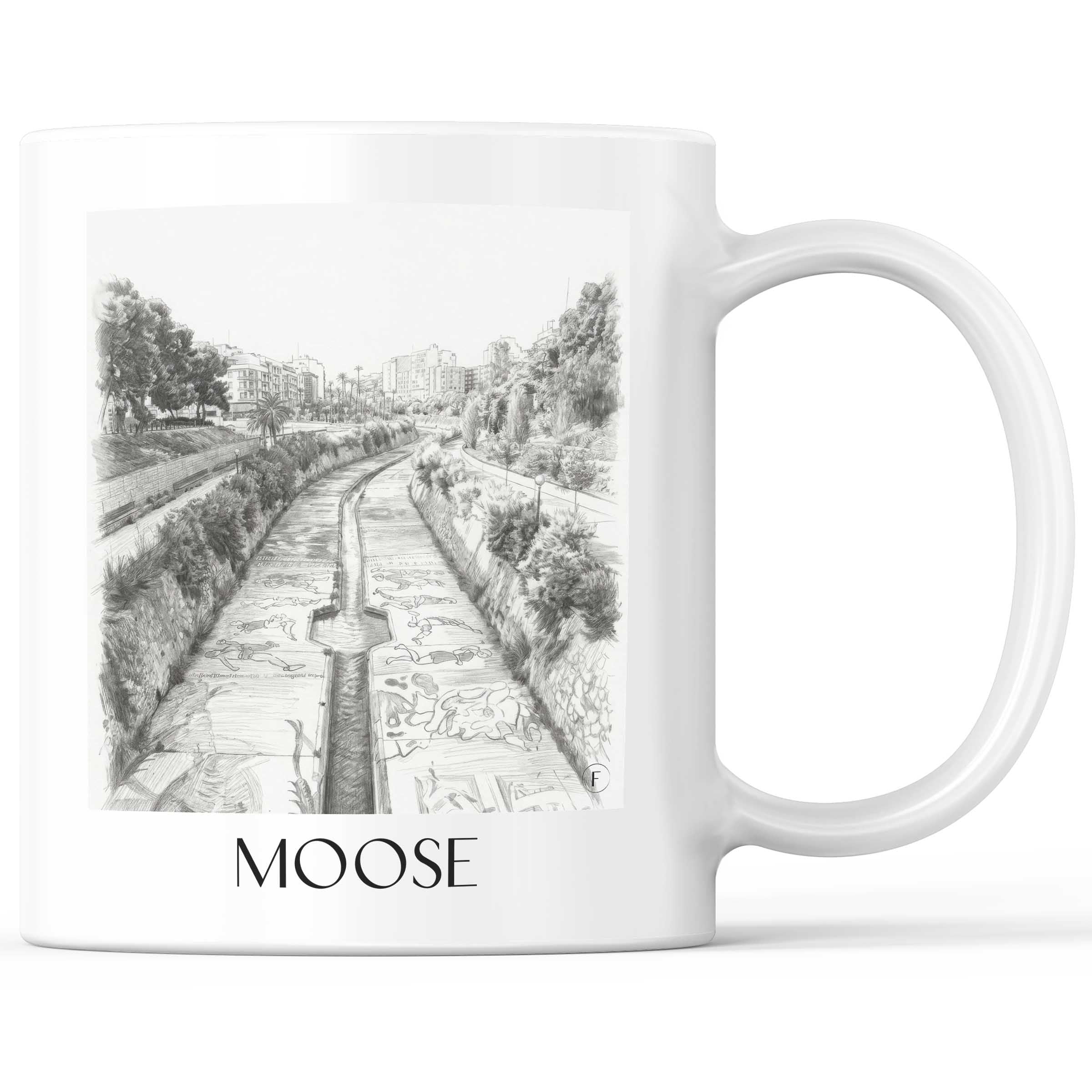 Elche Kaffeebecher - Spanien - Spanien Becher - Kaffeetasse im Zeichnung Stil