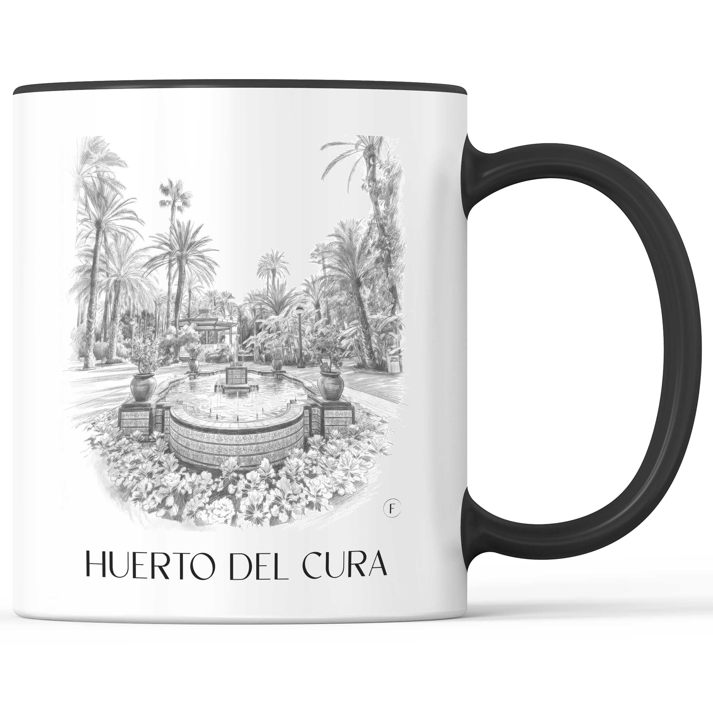 huerto-del-cura-elche-spanien-kaffeebecher-bleistift-zeichnung-drawing