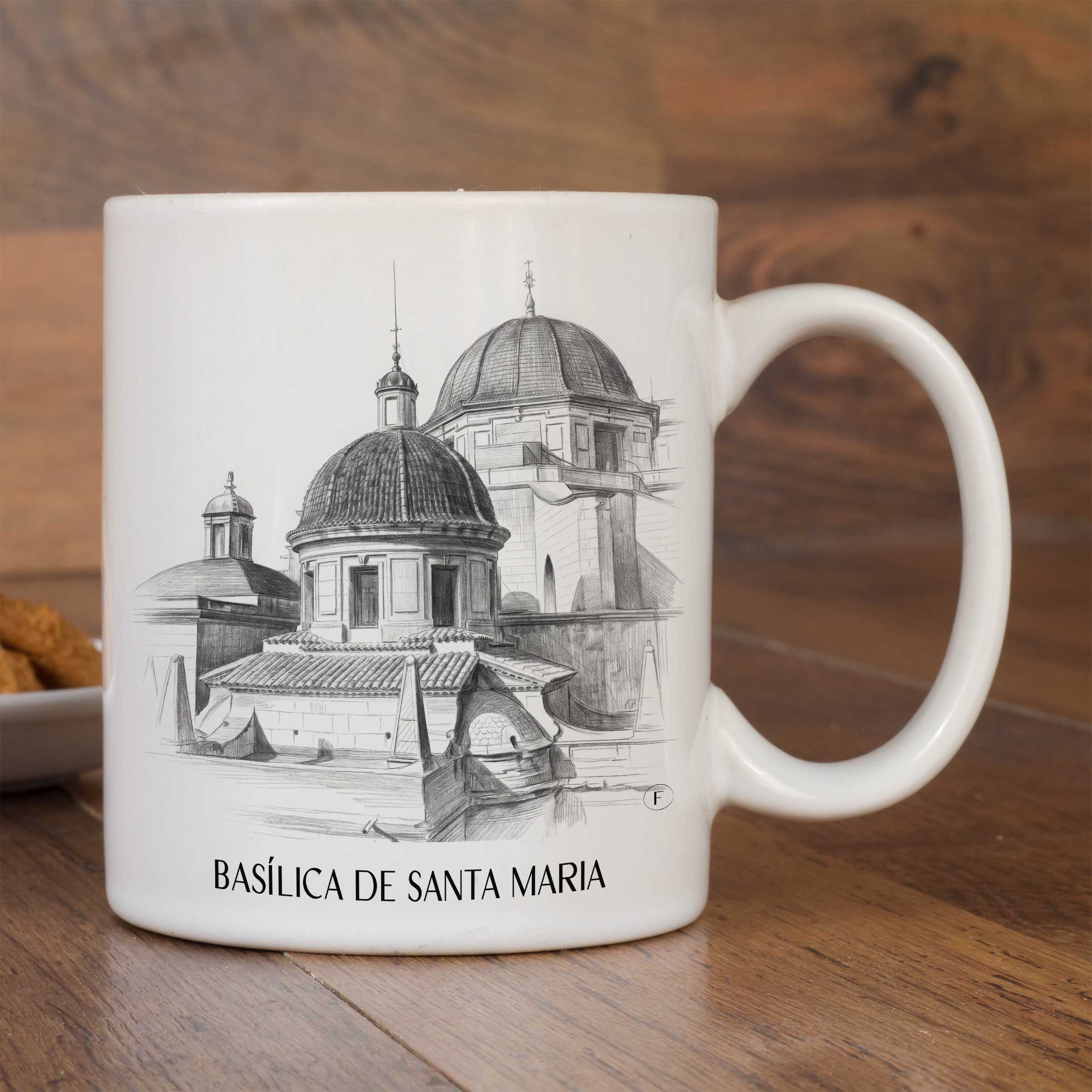 basílica-de-santa-maria-elche-spanien-kaffeebecher-bleistift-zeichnung-drawing