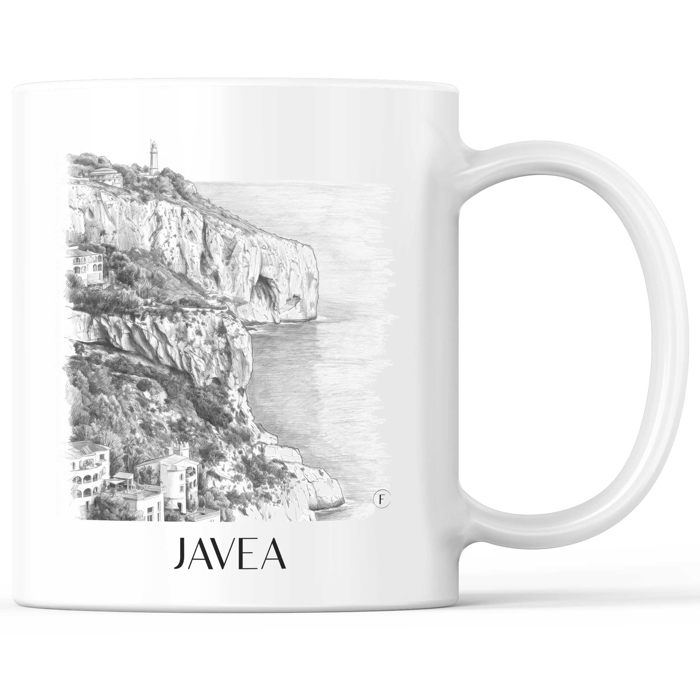 Javea Kaffeebecher - Spanien - Spanien Becher - Kaffeetasse im Zeichnung Stil