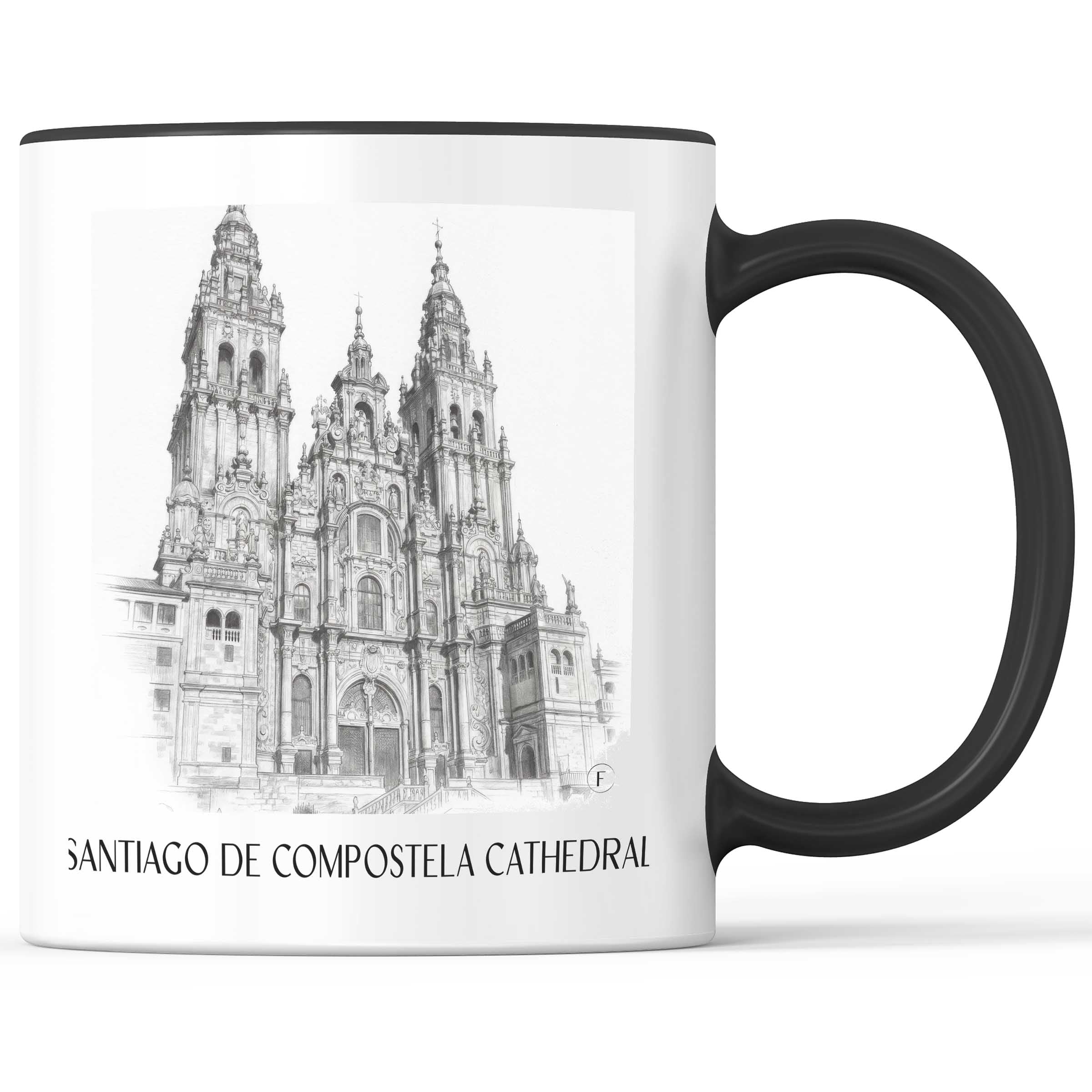 Kathedrale von Santiago Kaffeebecher - Spanien - Spanien Becher - Kaffeetasse im Zeichnung Stil