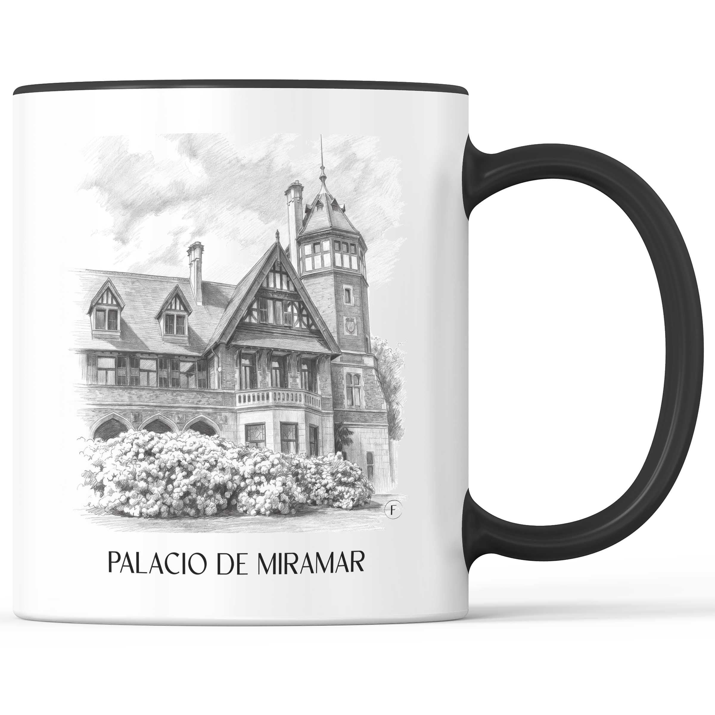 palacio-de-miramar-san-sebastián-spanien-kaffeebecher-bleistift-zeichnung-drawing
