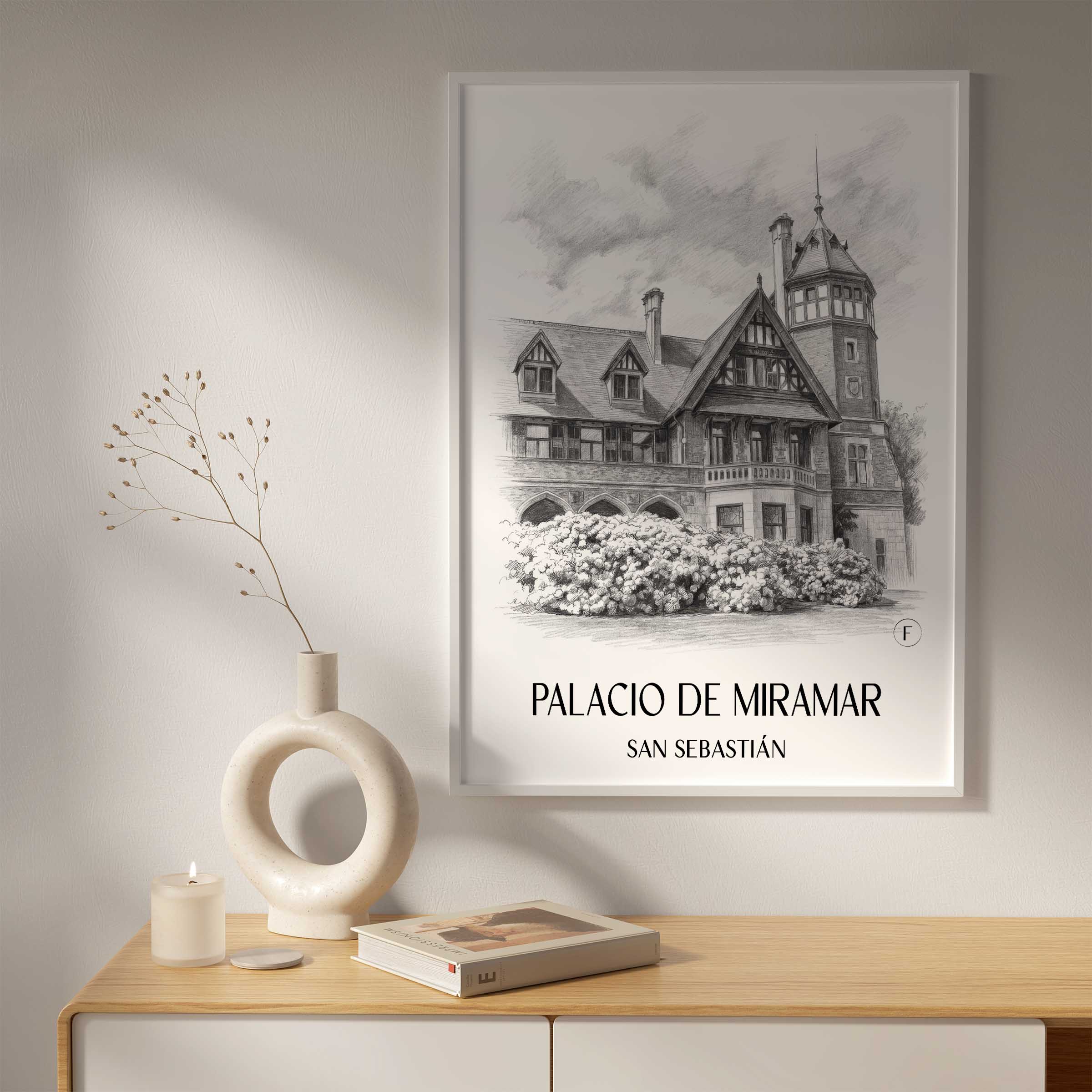 palacio-de-miramar-san-sebastián-spanien-poster-bleistift-zeichnung-drawing