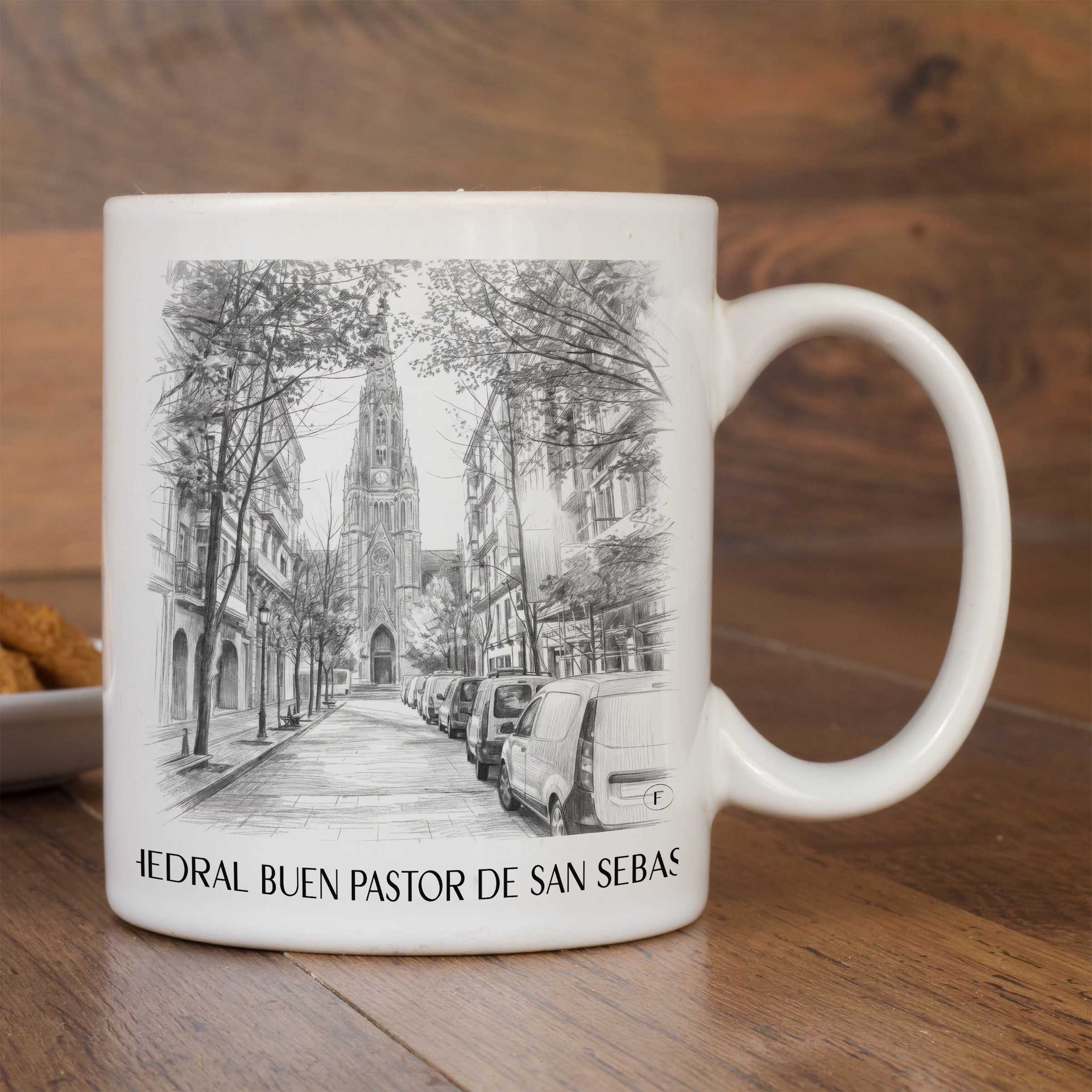 cathedral-buen-pastor-san-sebastián-spanien-kaffeebecher-bleistift-zeichnung-drawing