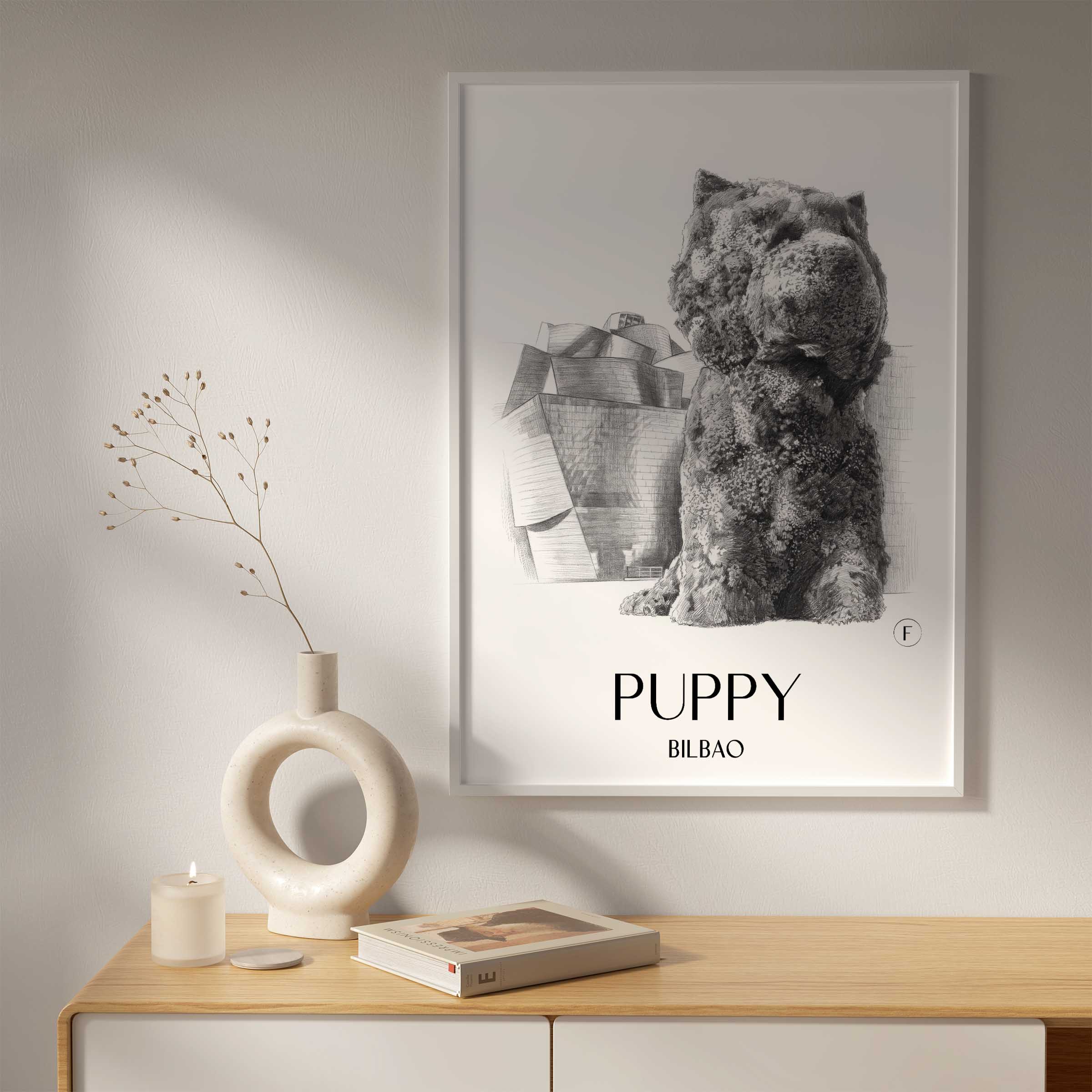 puppy-bilbao-spanien-poster-bleistift-zeichnung-drawing
