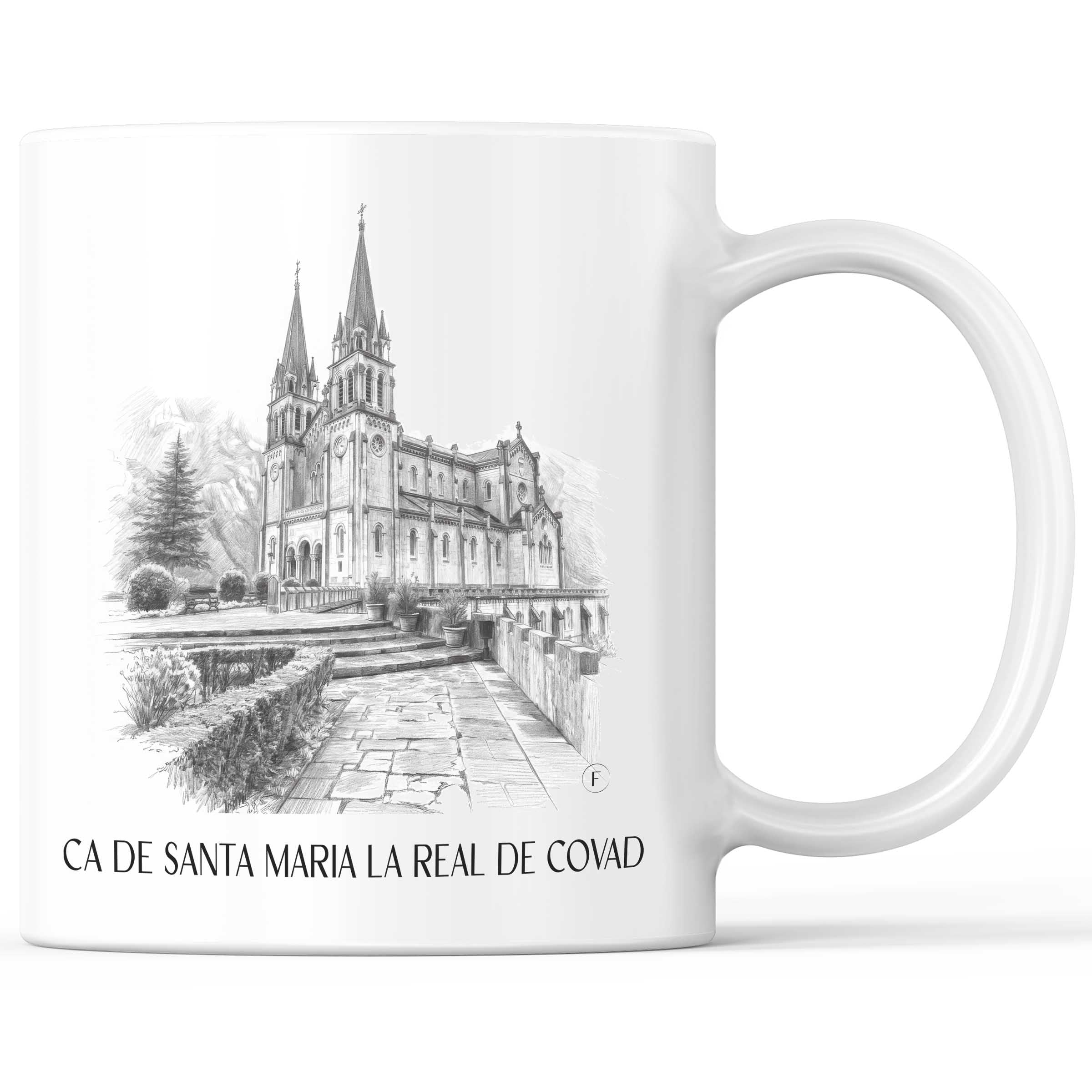 Basilika von Covadonga Kaffeebecher - Spanien - Spanien Becher - Kaffeetasse im Zeichnung Stil