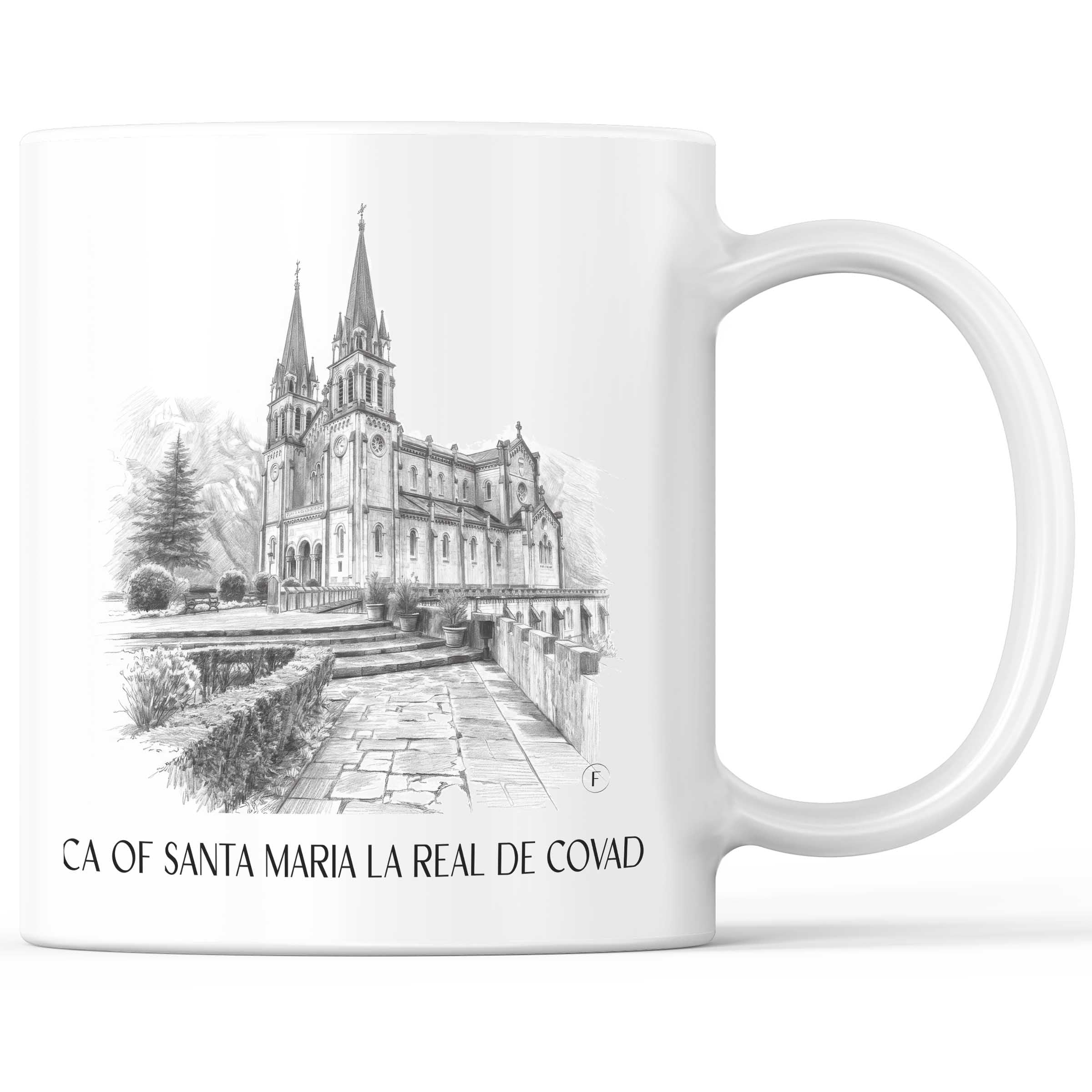 Basilika von Covadonga Kaffeebecher - Spanien - Spanien Becher - Kaffeetasse im Zeichnung Stil