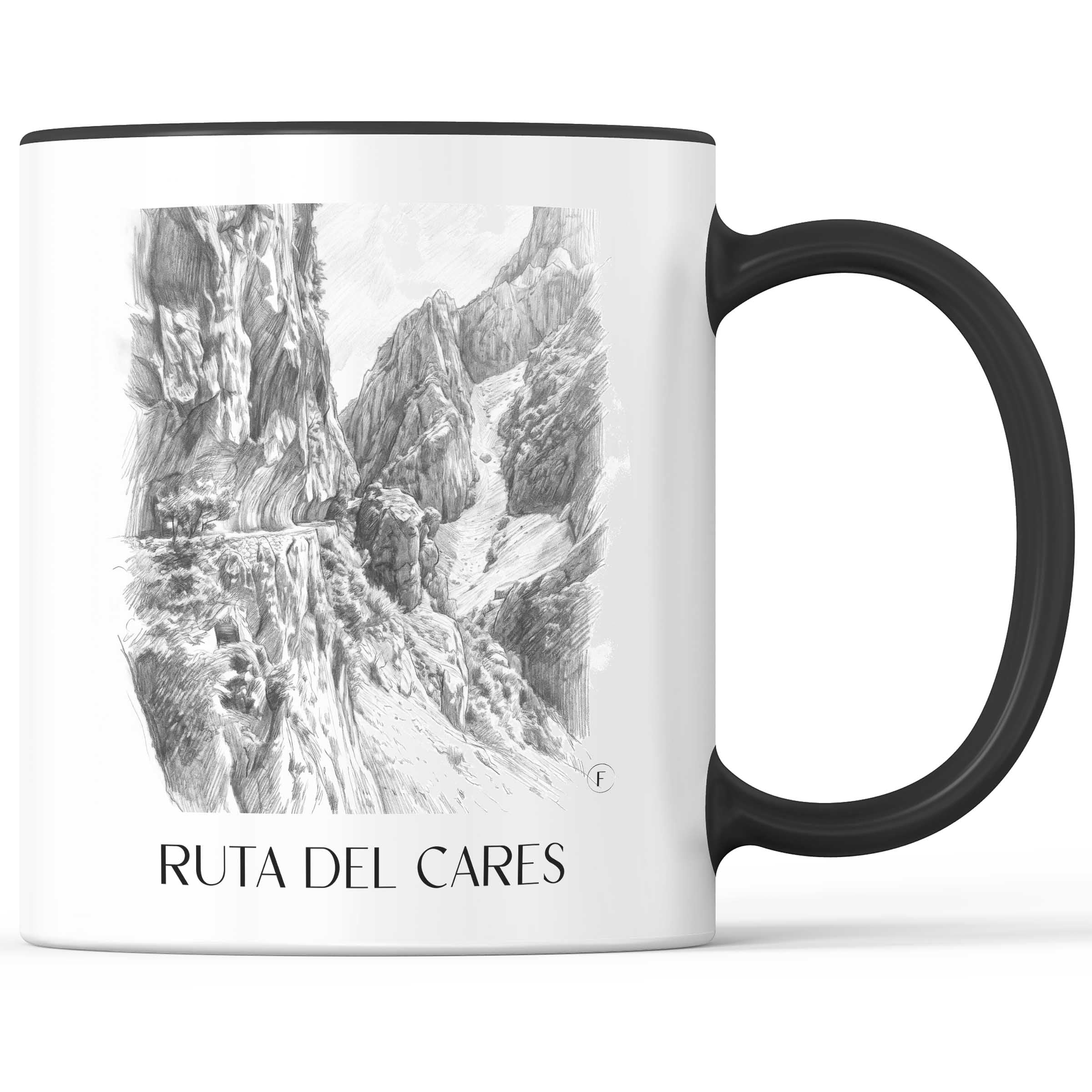ruta-del-cares-spanien-spanien-kaffeebecher-bleistift-zeichnung-drawing
