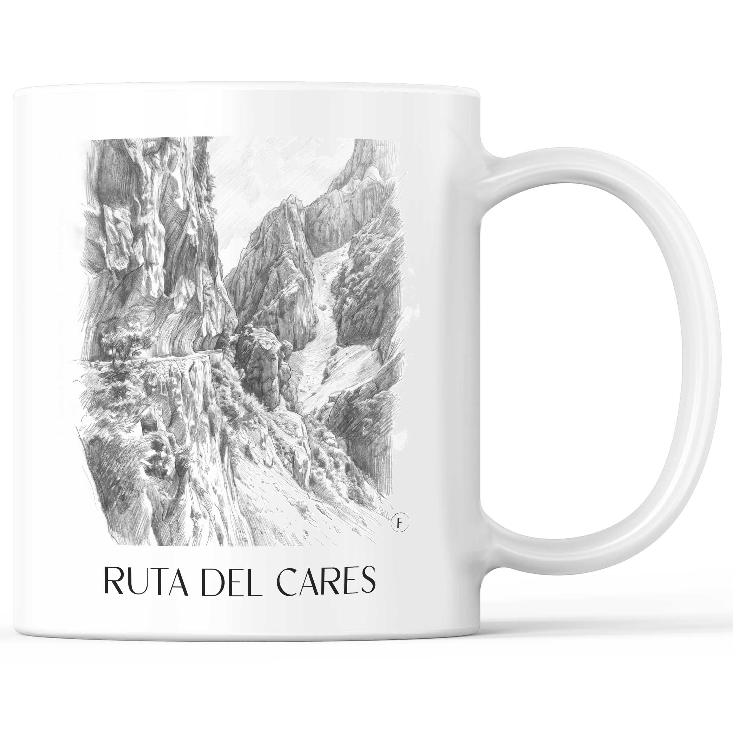 Ruta del Cares Kaffeebecher - Spanien - Spanien Becher - Kaffeetasse im Zeichnung Stil