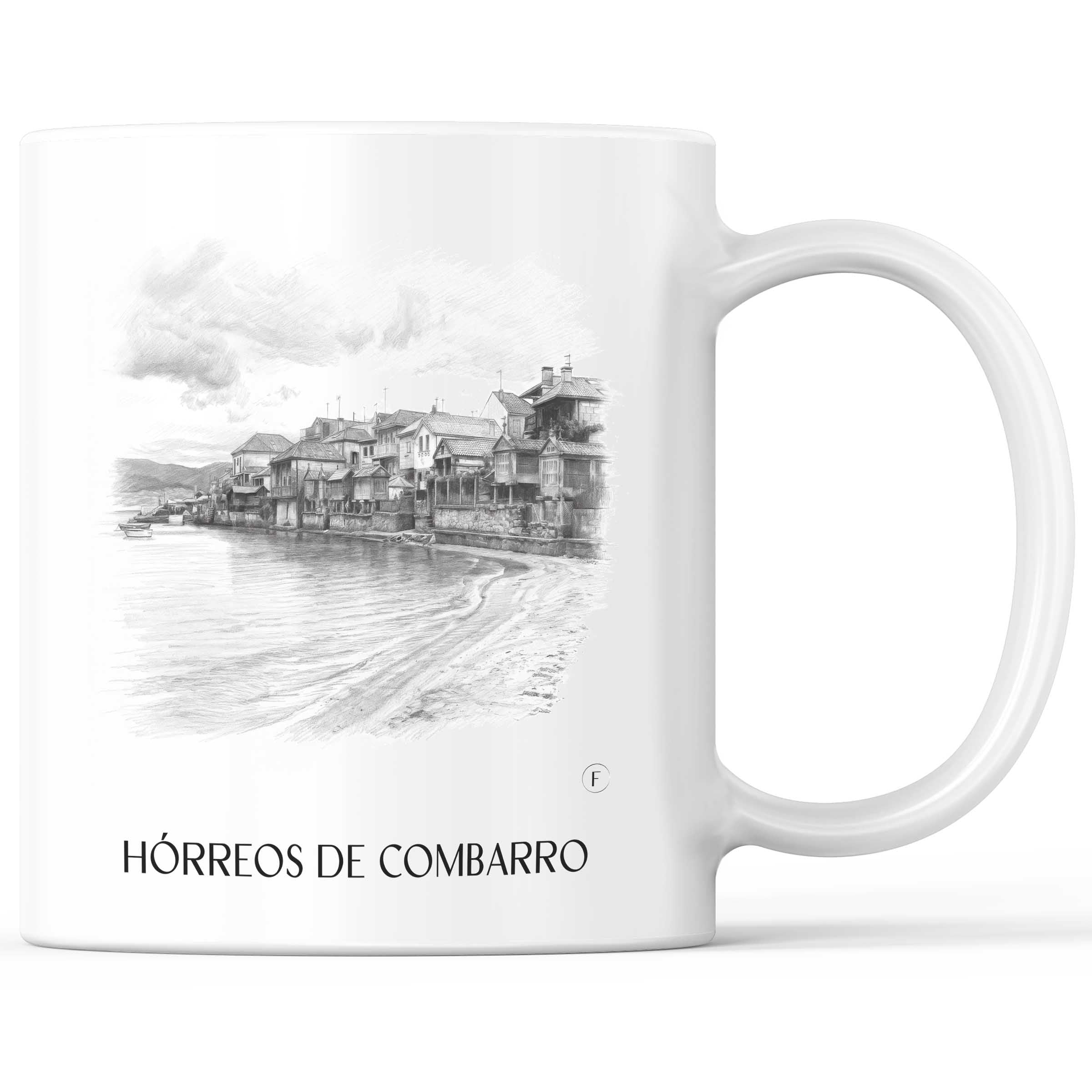 Hórreos de Combarro Kaffeebecher - Spanien - Spanien Becher - Kaffeetasse im Zeichnung Stil