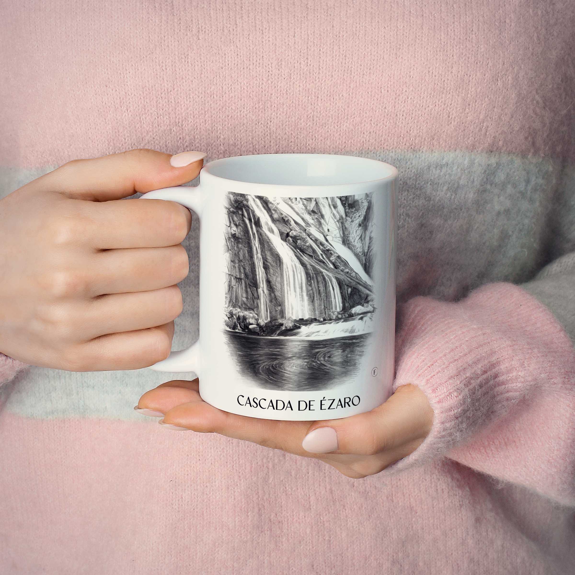 cascada-de-ézaro-galicien-spanien-kaffeebecher-bleistift-zeichnung-drawing