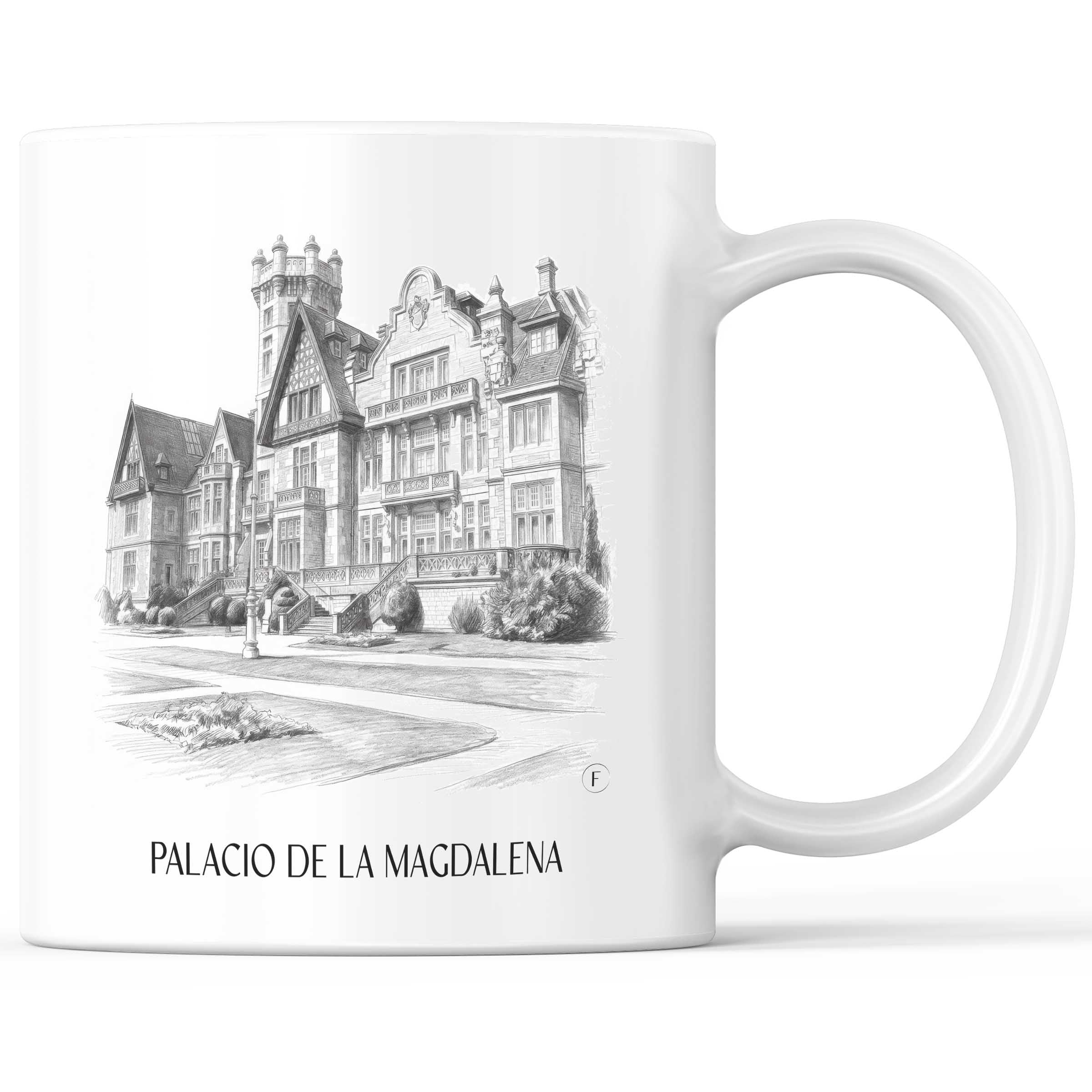 Palacio de la Magdalena Kaffeebecher - Santander - Spanien Becher - Kaffeetasse im Zeichnung Stil