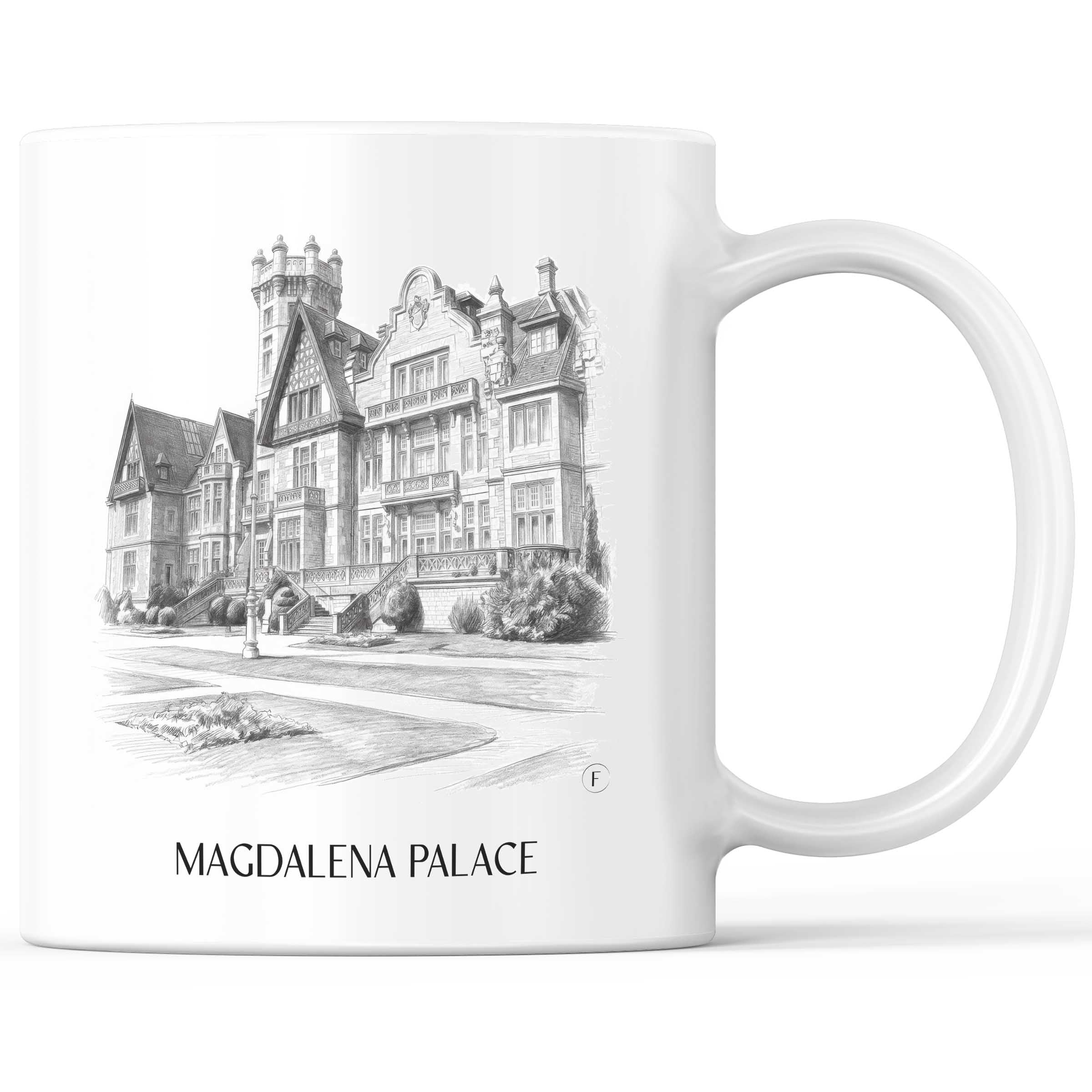 Palacio de la Magdalena Kaffeebecher - Santander - Spanien Becher - Kaffeetasse im Zeichnung Stil
