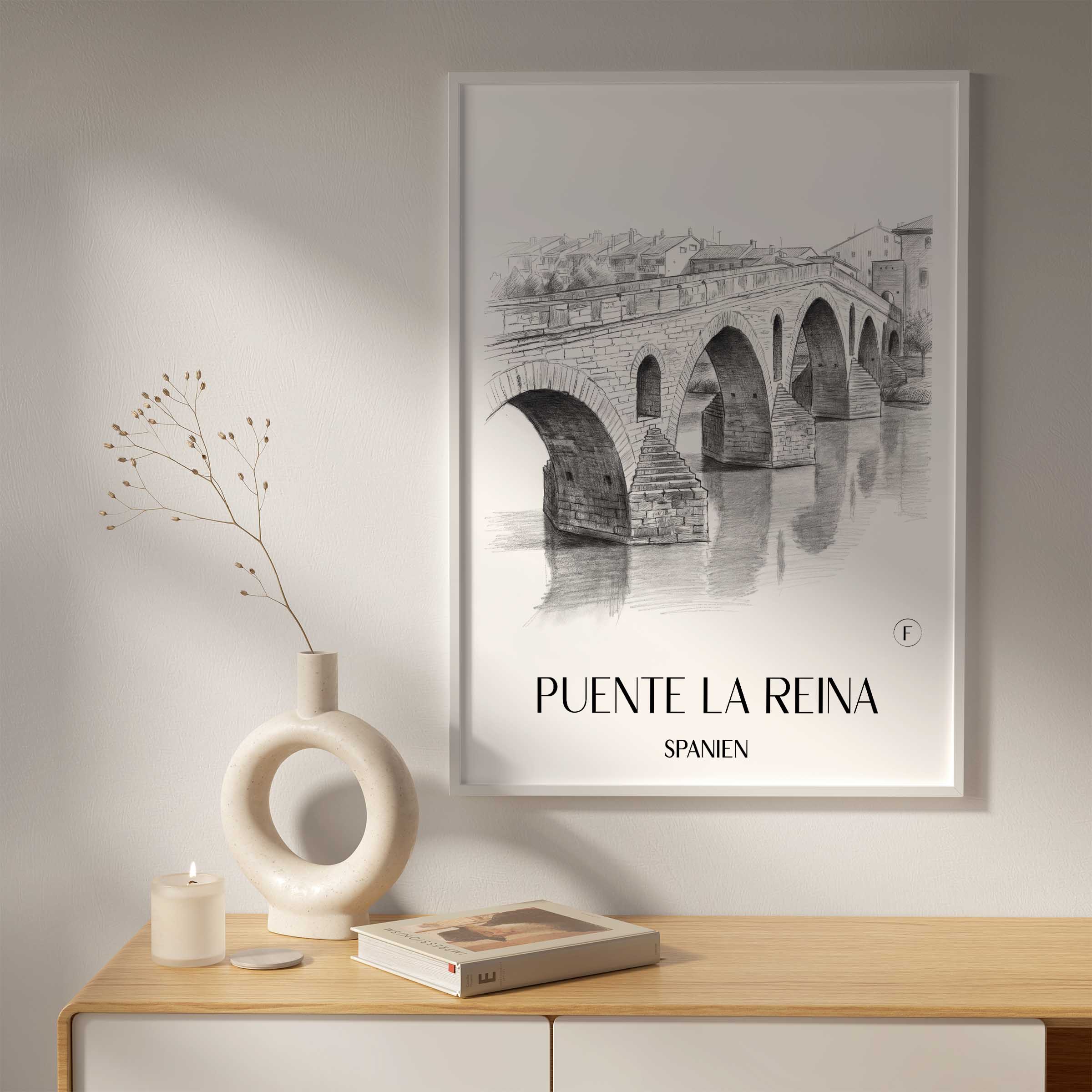 puente-la-reina-spanien-spanien-poster-bleistift-zeichnung-drawing