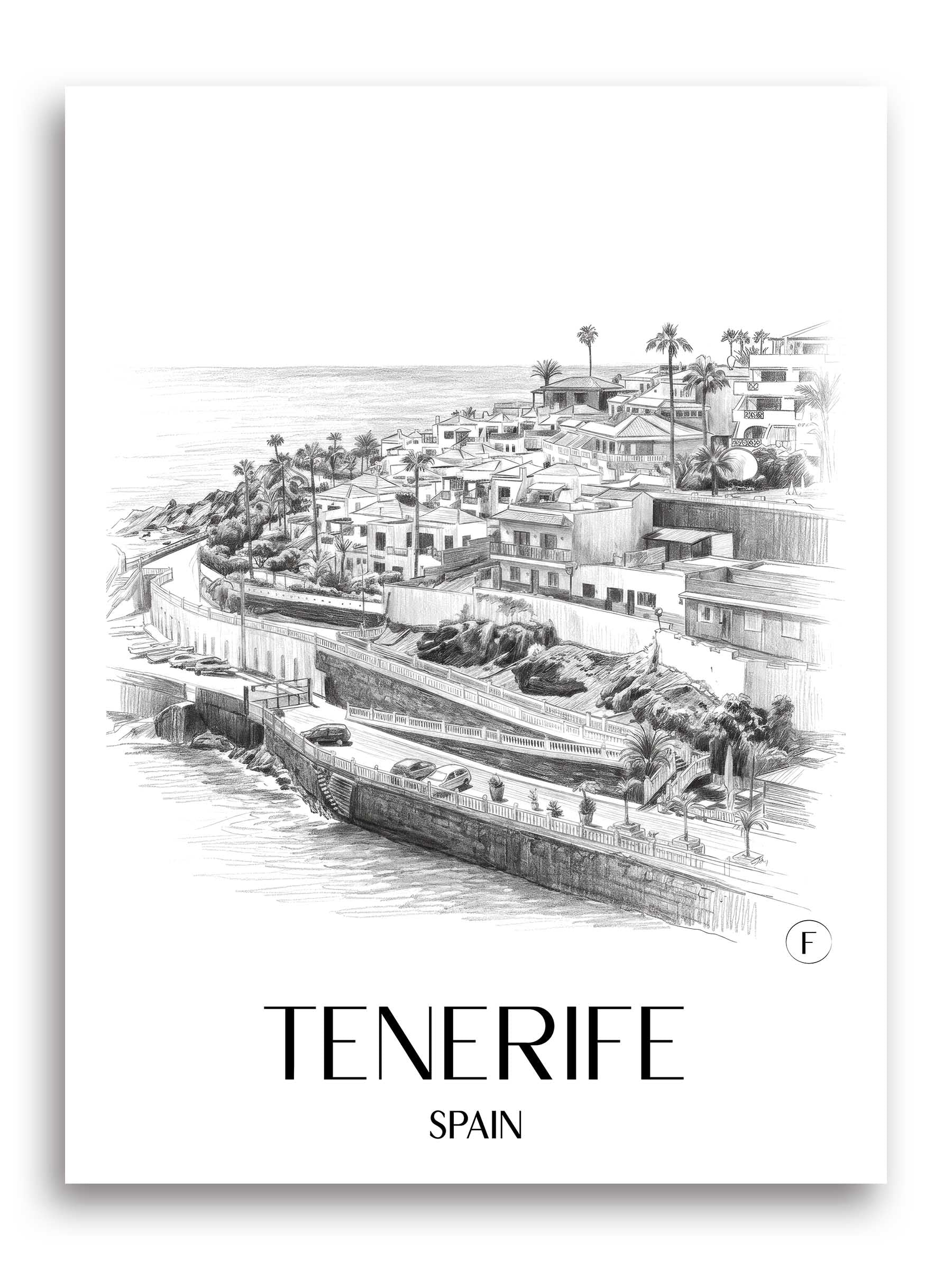 Teneriffa Poster - Spanien - Spanien Kunstdruck - Zeichnung von A4 bis A1