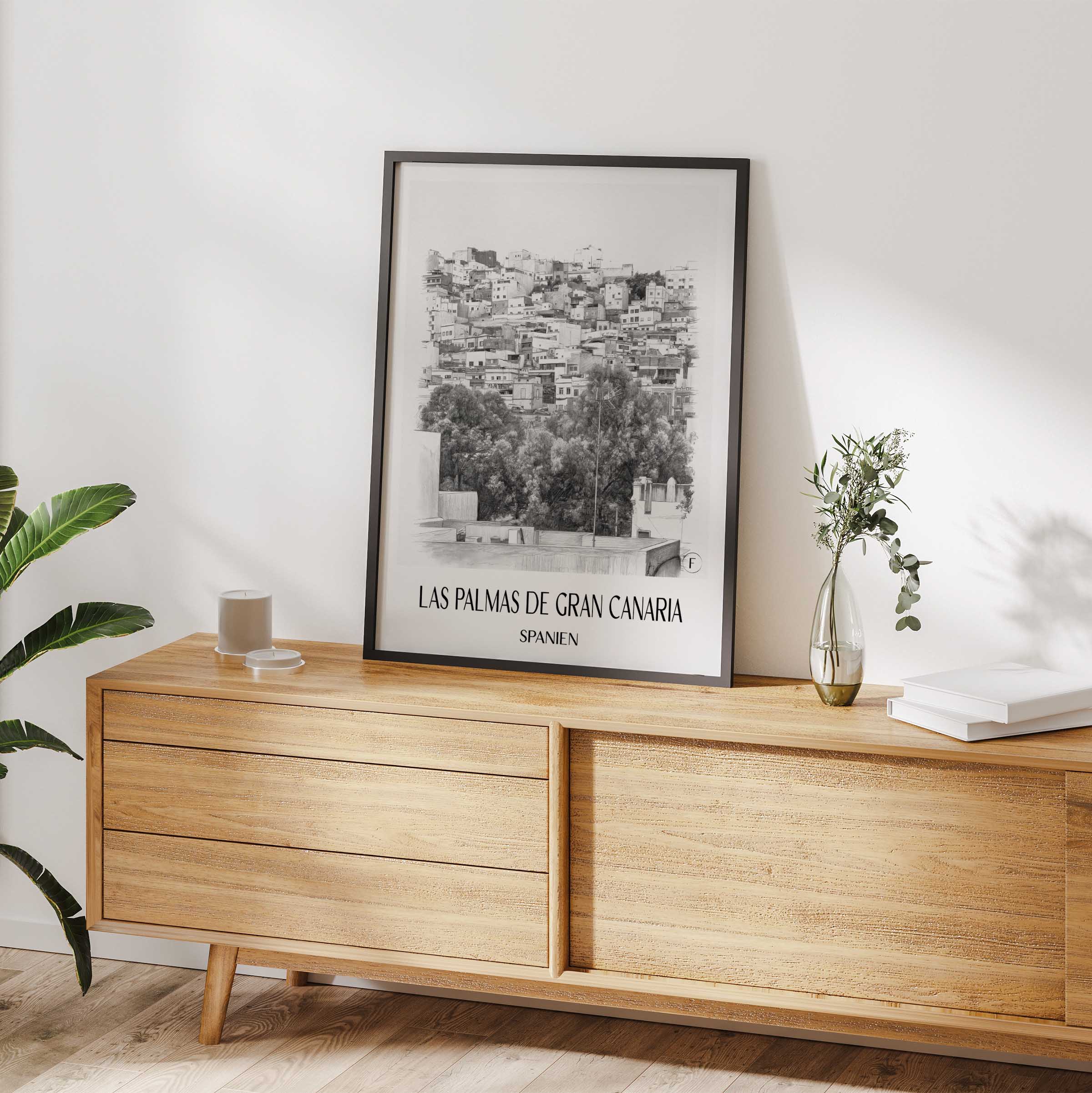 las-palmas-gran-canaria-spanien-poster-bleistift-zeichnung-drawing