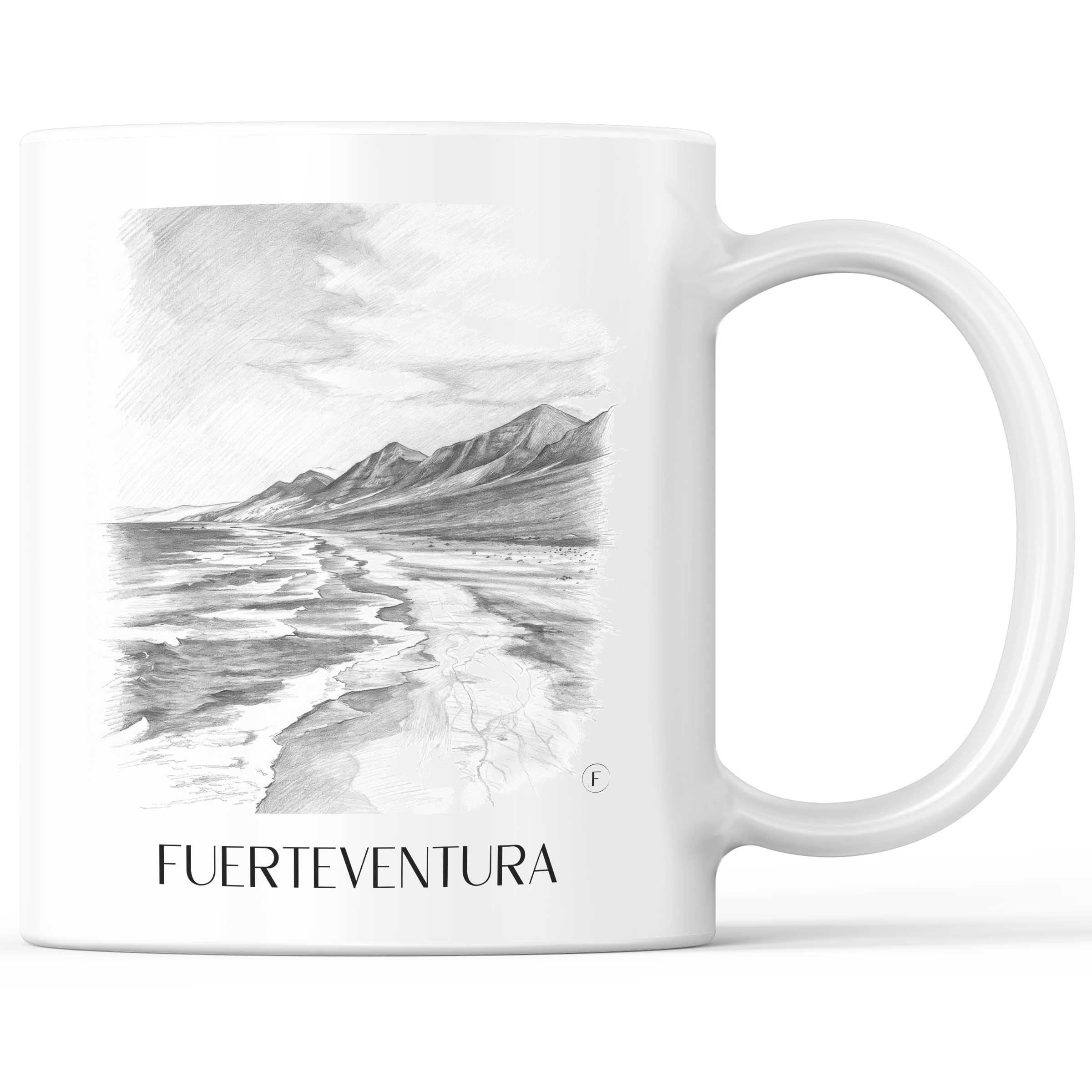 Fuerteventura Kaffeebecher - Spanien - Spanien Becher - Kaffeetasse im Zeichnung Stil