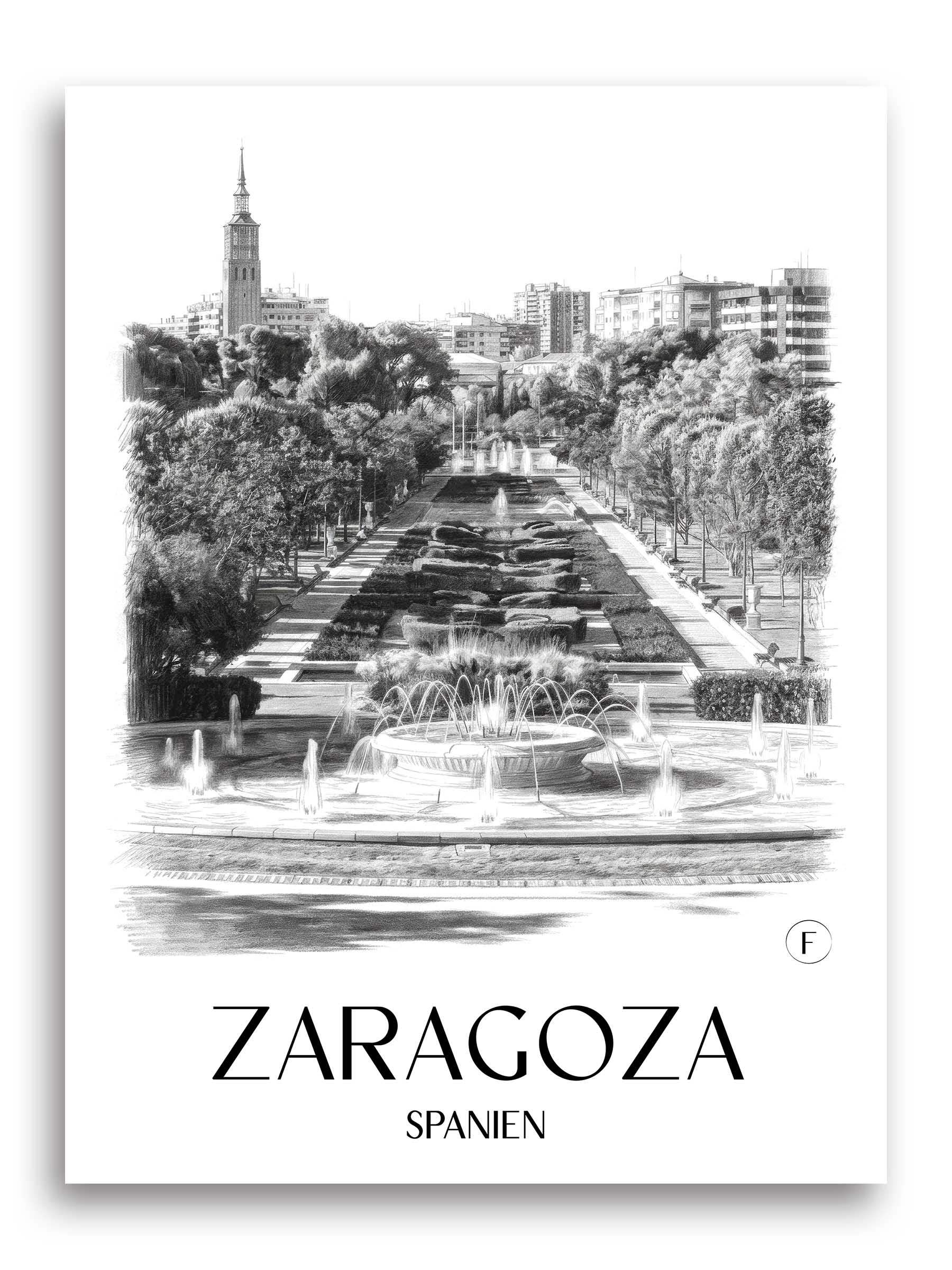 zaragoza-spanien-spanien-poster-bleistift-zeichnung-drawing