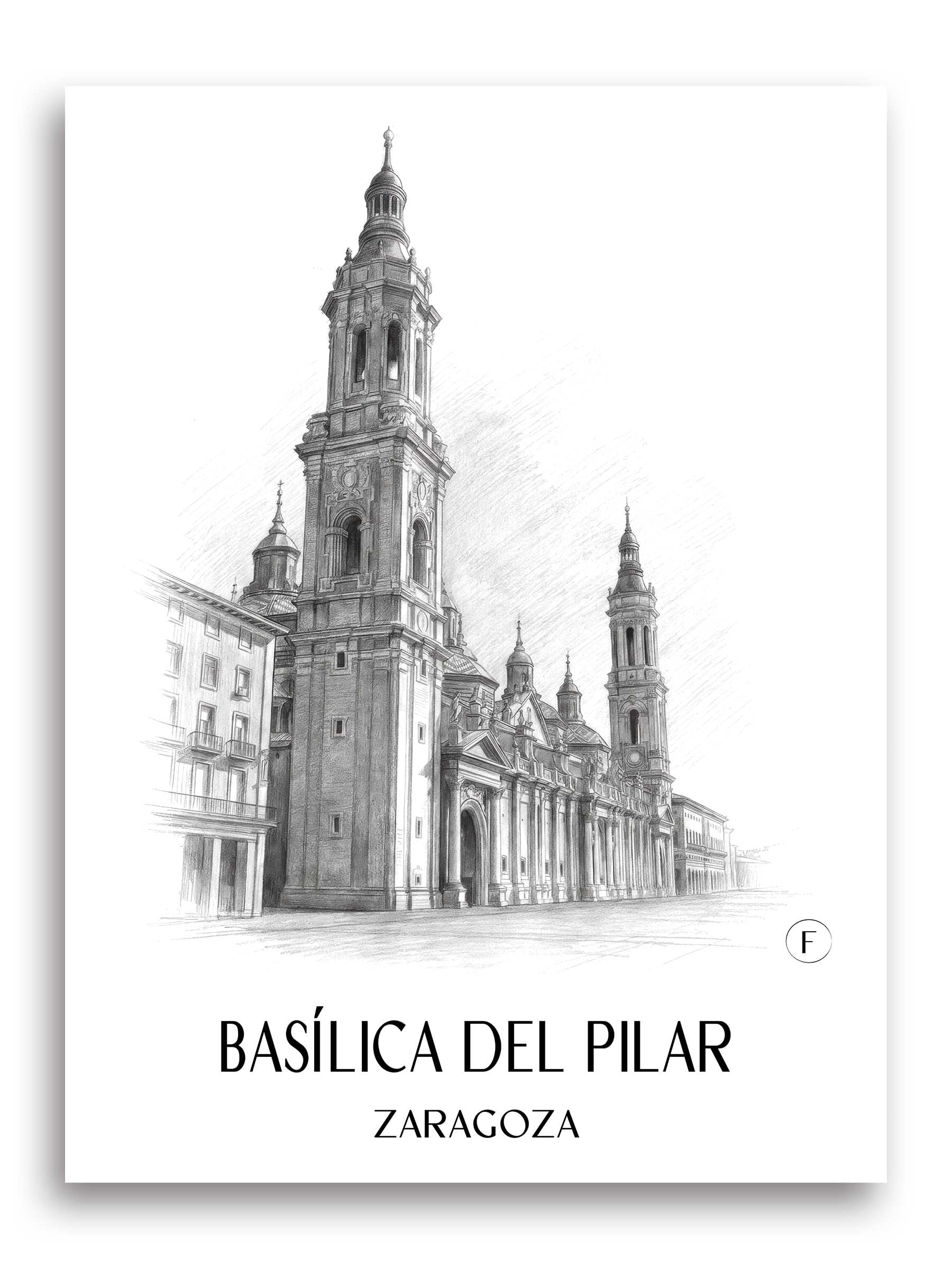 basílica-del-pilar-zaragoza-spanien-poster-bleistift-zeichnung-drawing