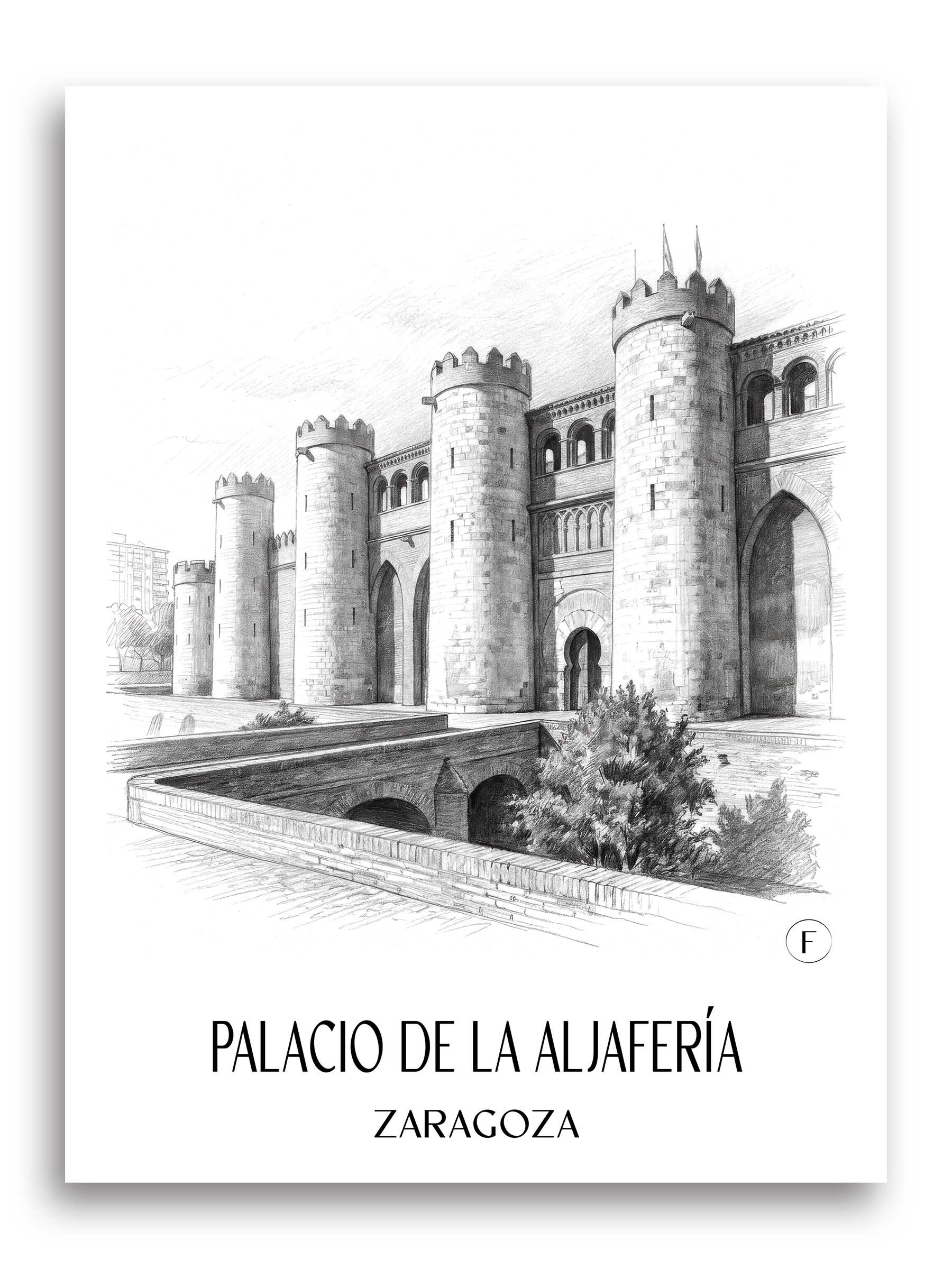 palacio-de-la-aljafería-zaragoza-spanien-poster-bleistift-zeichnung-drawing