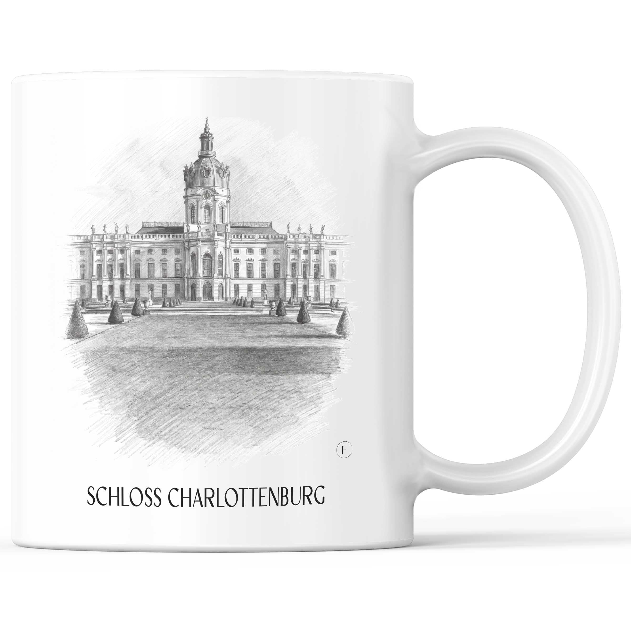 Schloss Charlottenburg Kaffeebecher - Berlin - Deutschland Becher - Kaffeetasse im Zeichnung Stil