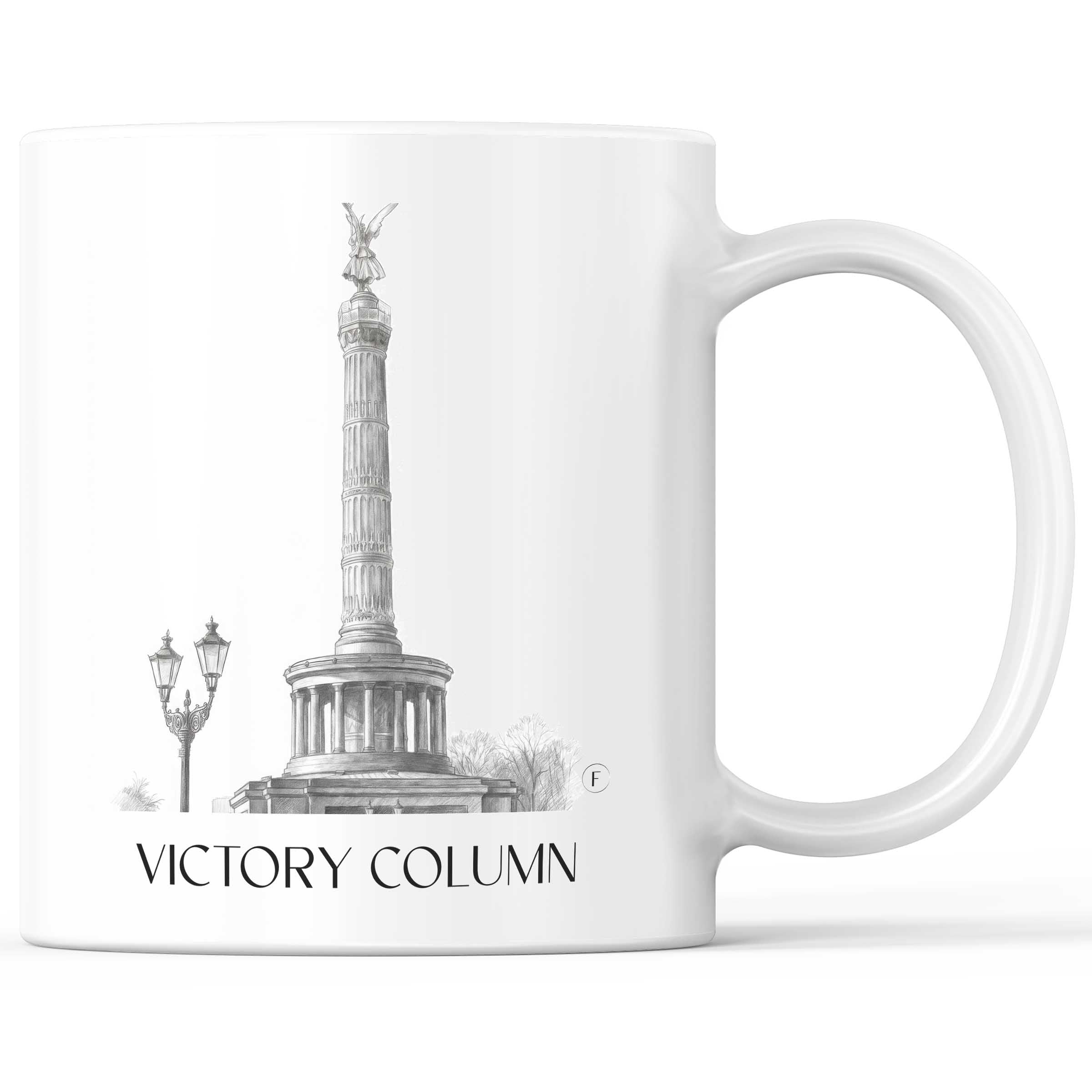 Siegessäule Kaffeebecher - Berlin - Deutschland Becher - Kaffeetasse im Zeichnung Stil