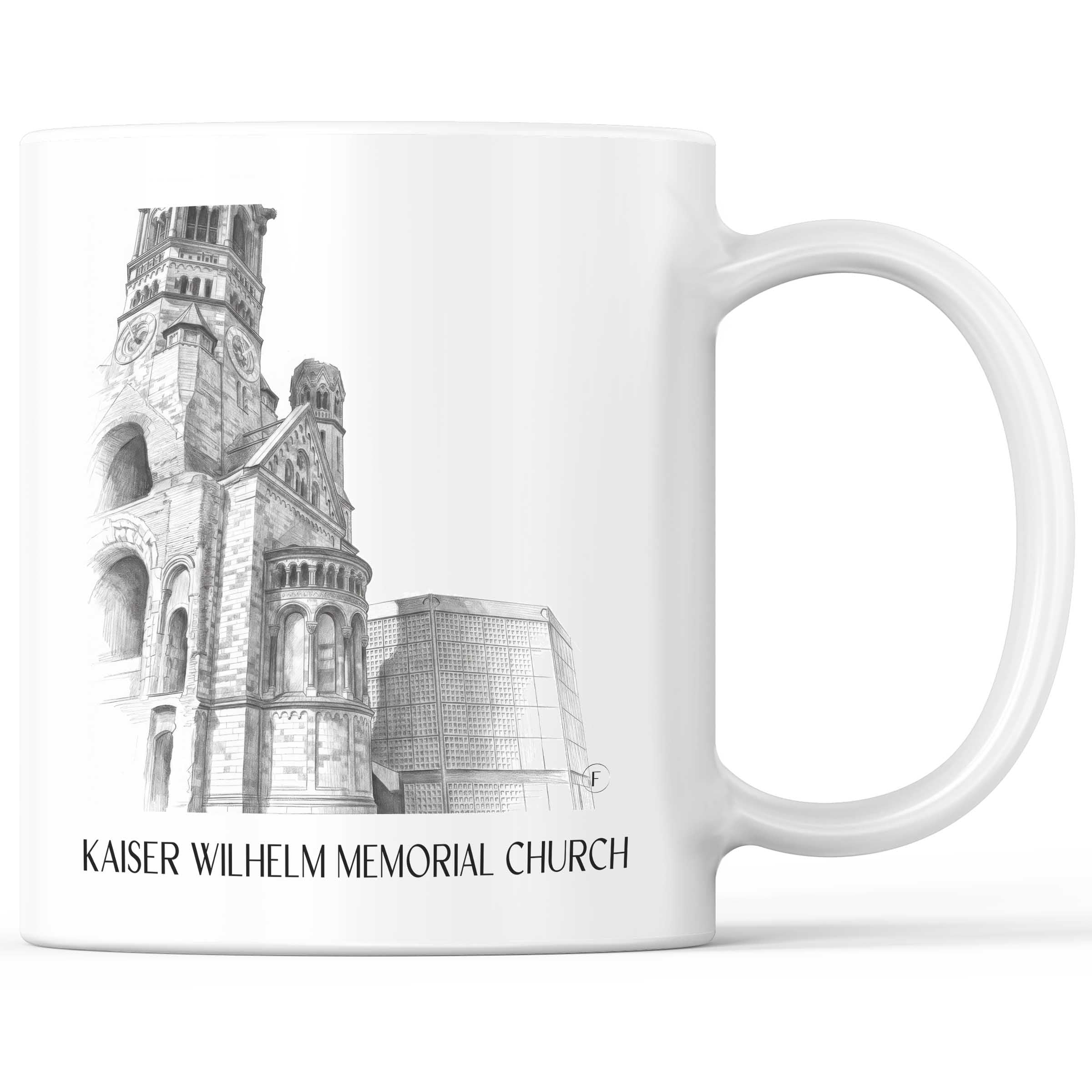 Kaiser Wilhelm Gedächtniskirche Kaffeebecher - Berlin - Deutschland Becher - Kaffeetasse im Zeichnung Stil