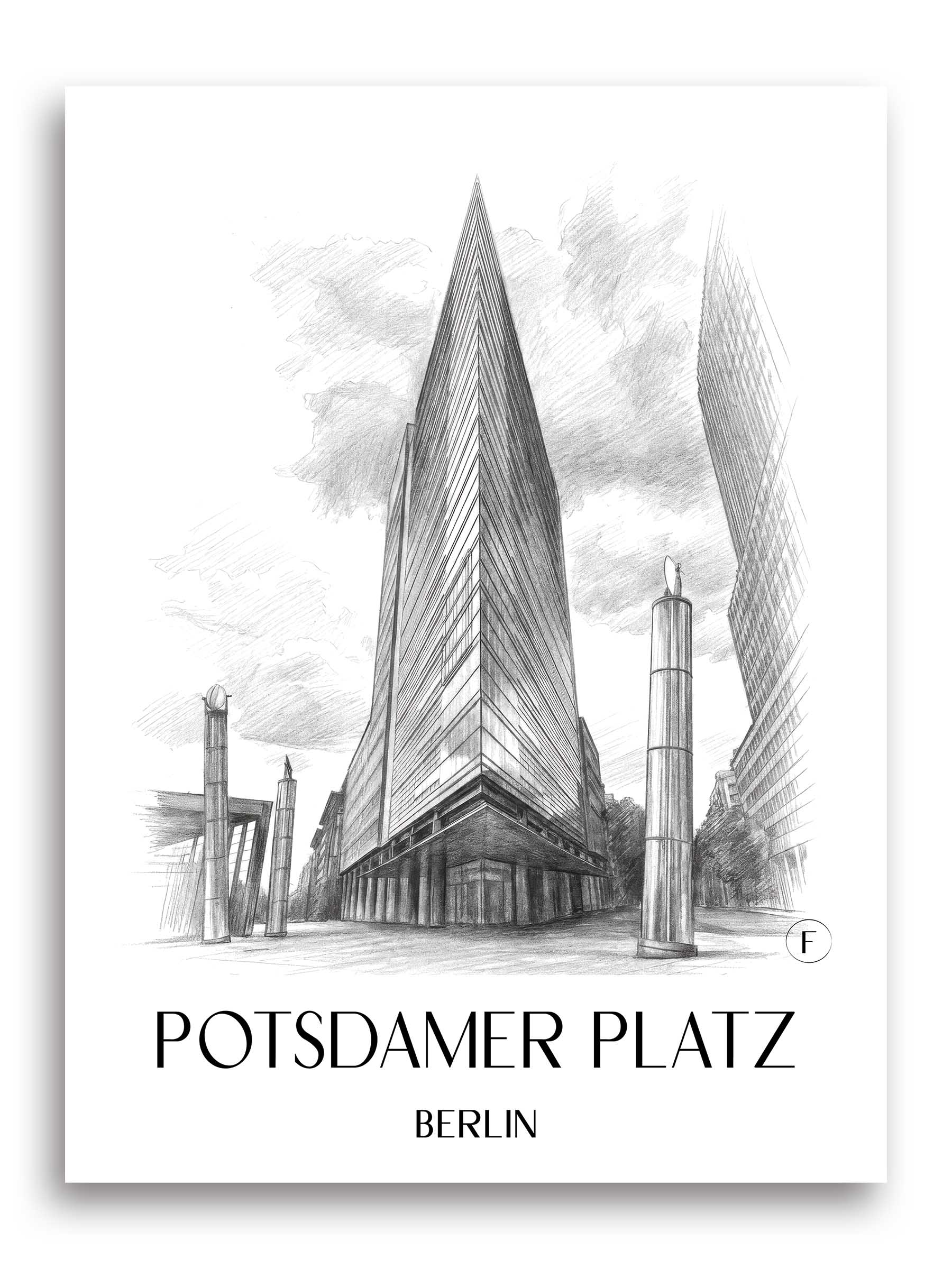 Potsdamer Platz Poster - Berlin - Deutschland Kunstdruck - Zeichnung von A4 bis A1