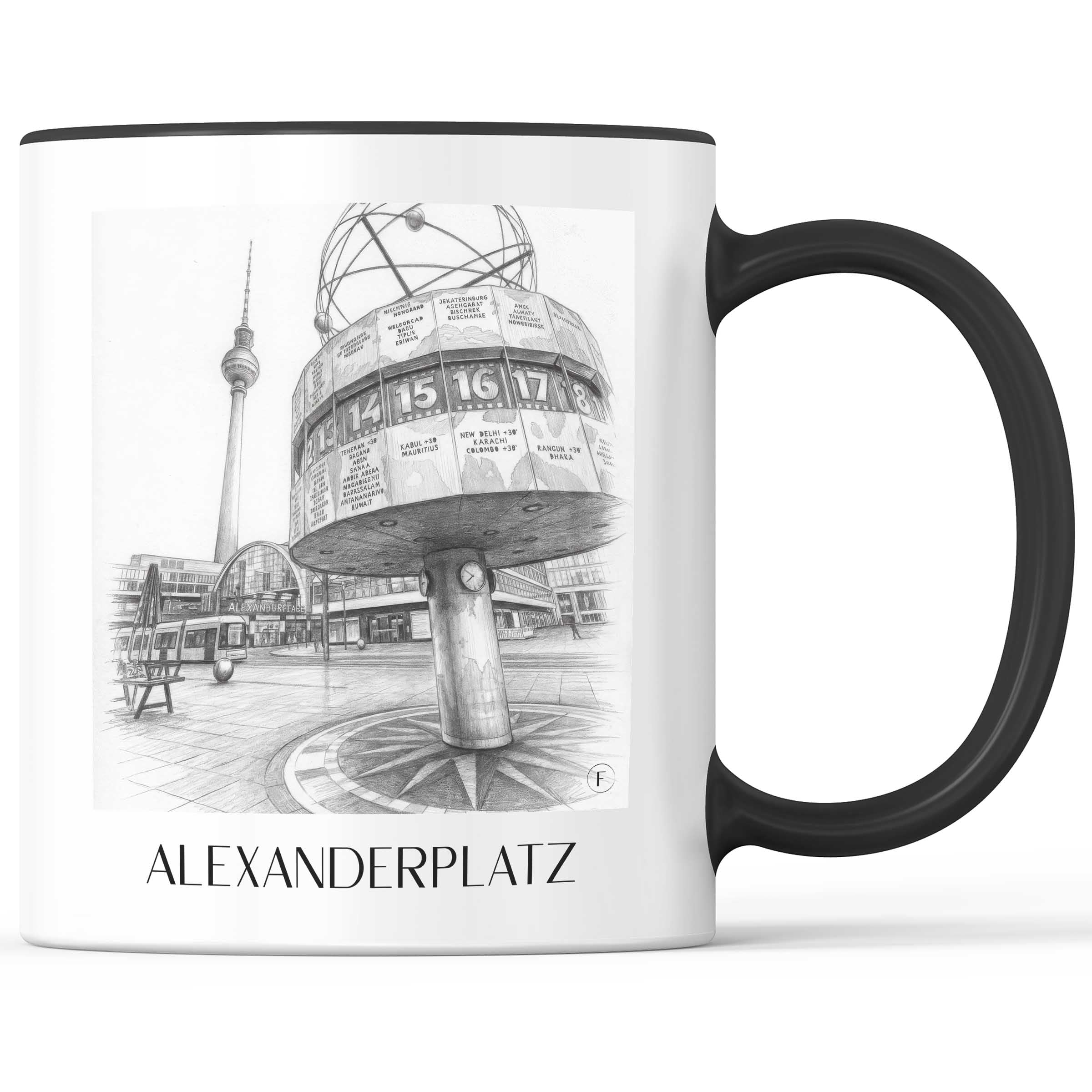 Alexanderplatz Kaffeebecher - Berlin - Deutschland Becher - Kaffeetasse im Zeichnung Stil