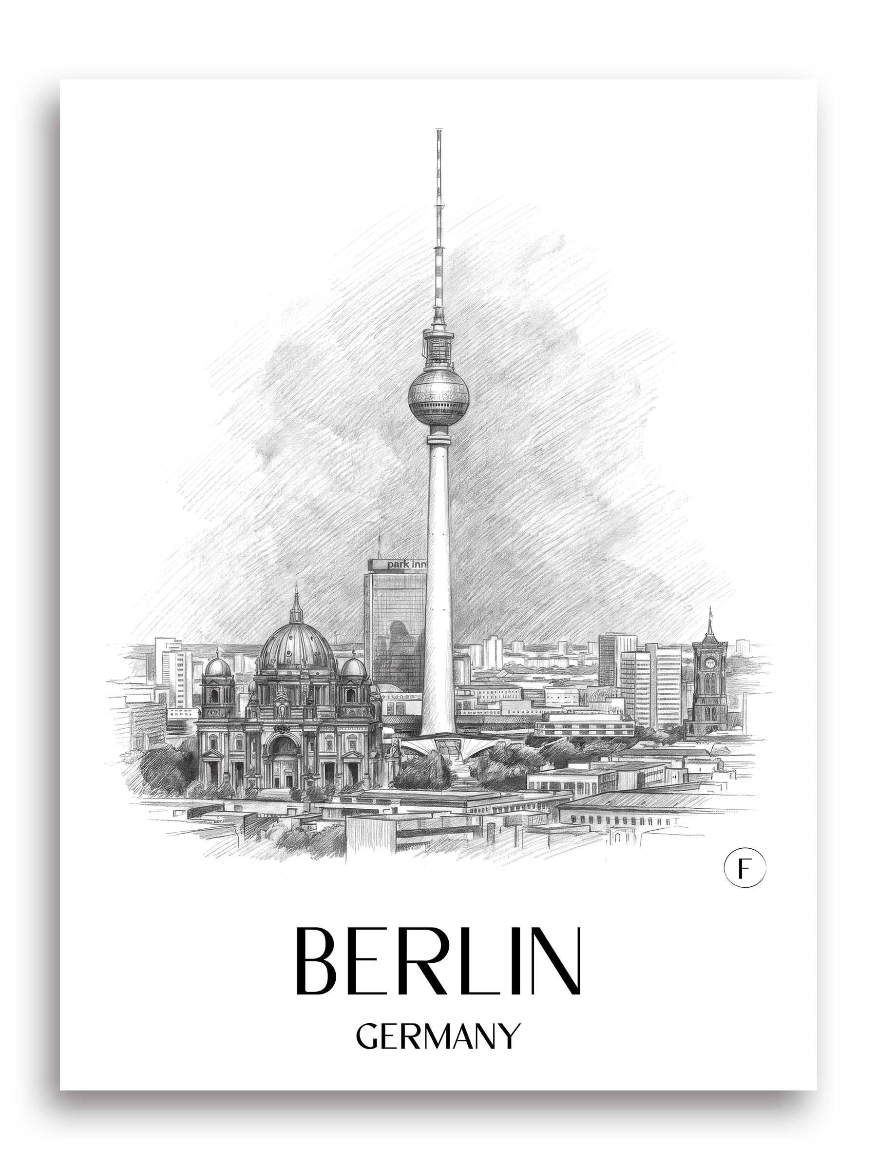 Berlin Poster - - Deutschland Kunstdruck - Zeichnung von A4 bis A1