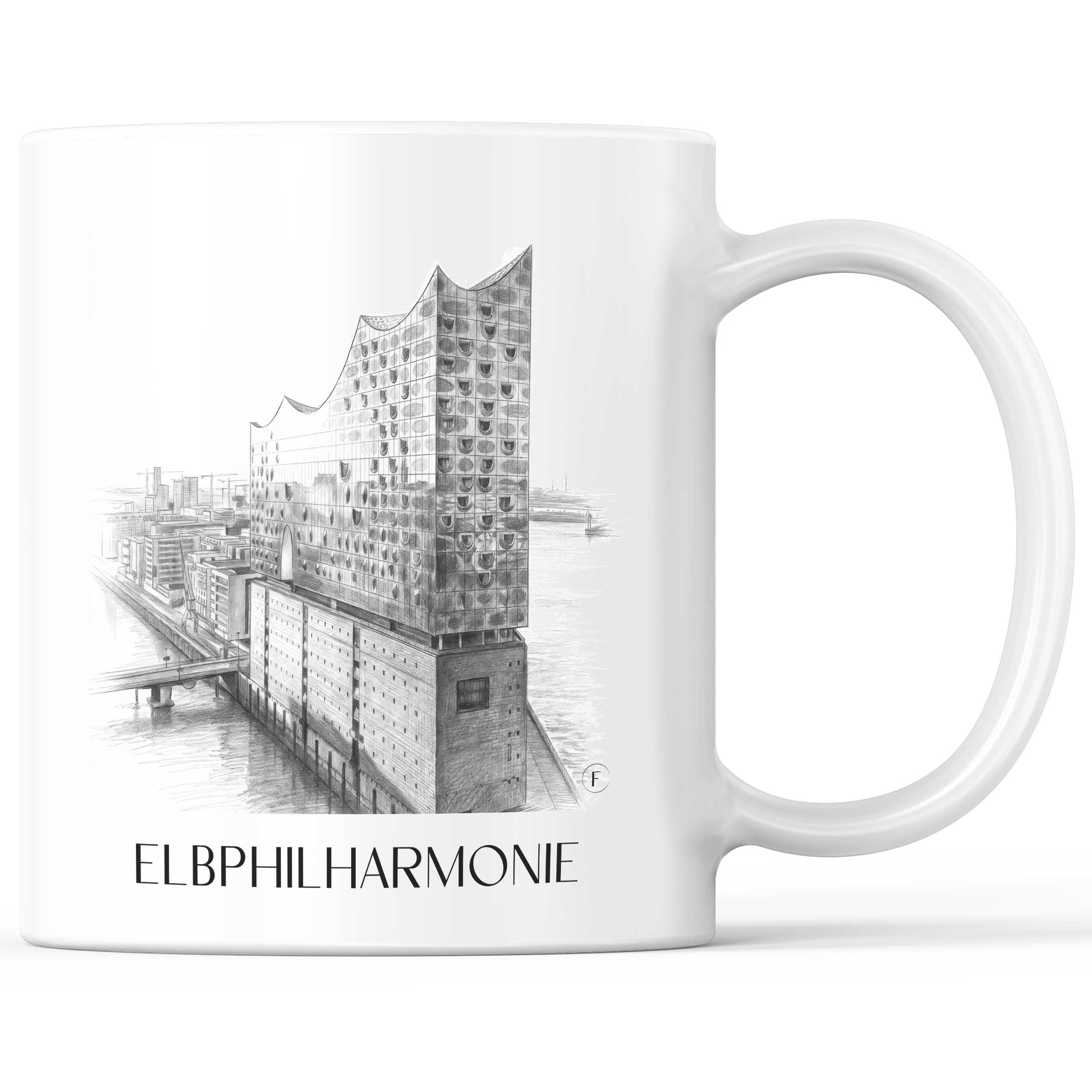 Elbphilharmonie Kaffeebecher - Hamburg - Deutschland Becher - Kaffeetasse im Zeichnung Stil