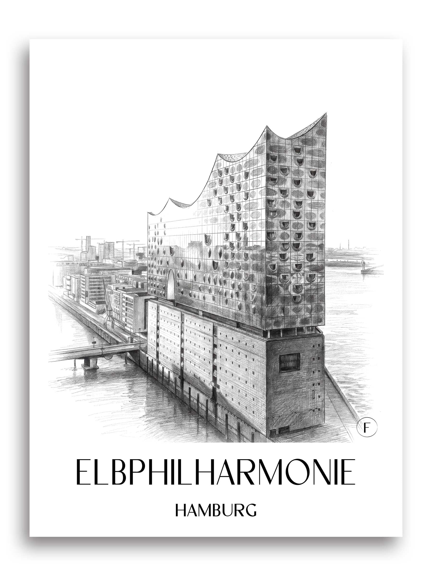 Elbphilharmonie Poster - Hamburg - Deutschland Kunstdruck - Zeichnung von A4 bis A1