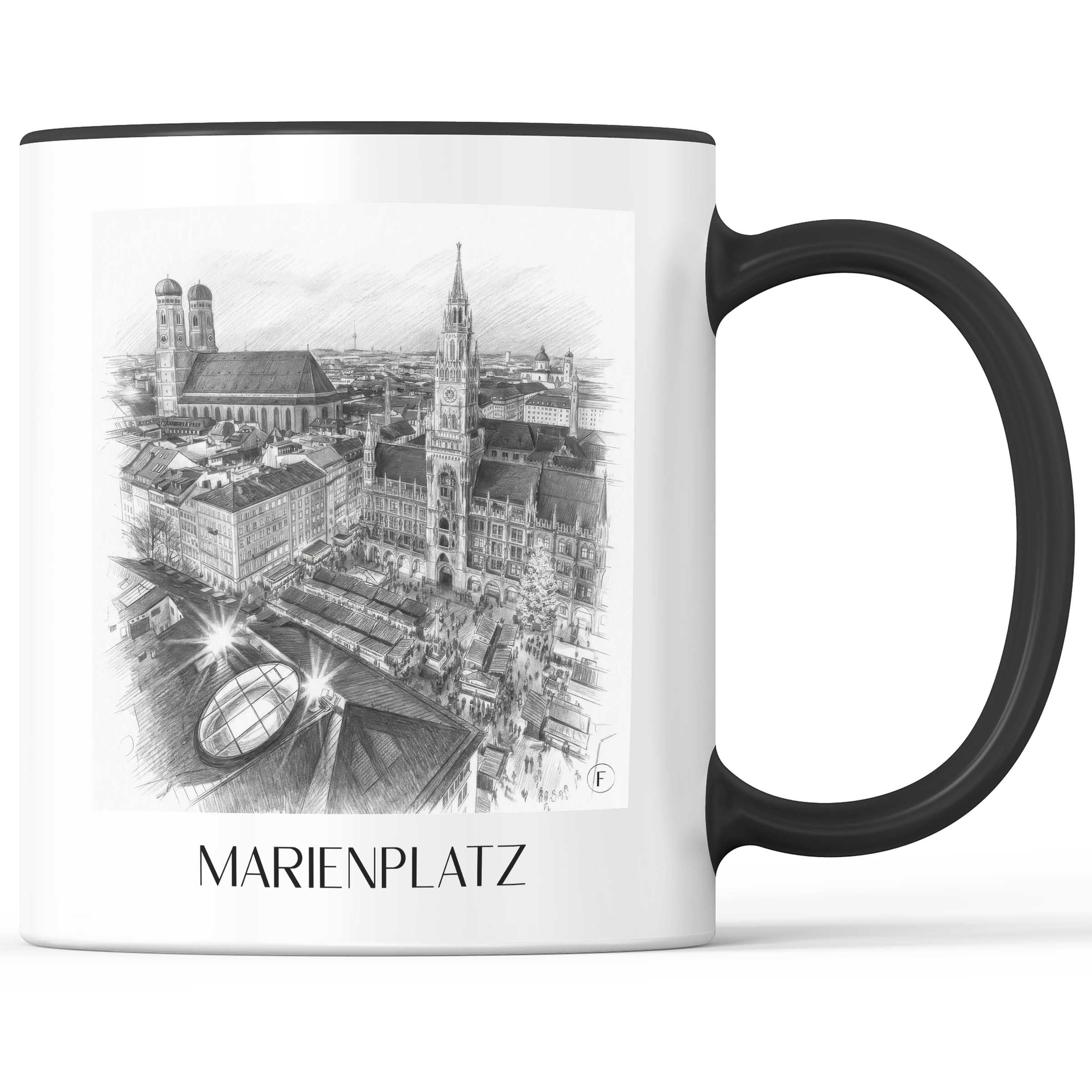 marienplatz-münchen-deutschland-kaffeebecher-bleistift-zeichnung-drawing