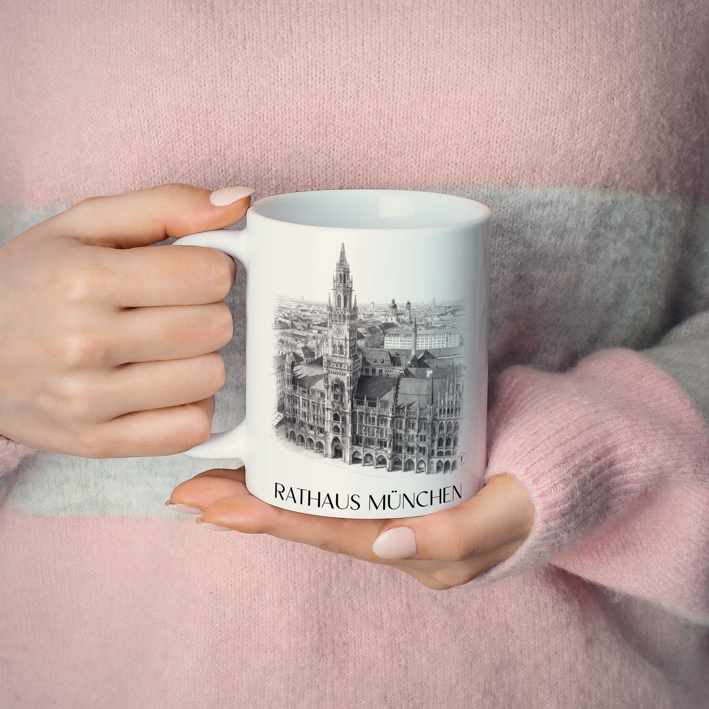 rathaus-münchen-deutschland-kaffeebecher-bleistift-zeichnung-drawing