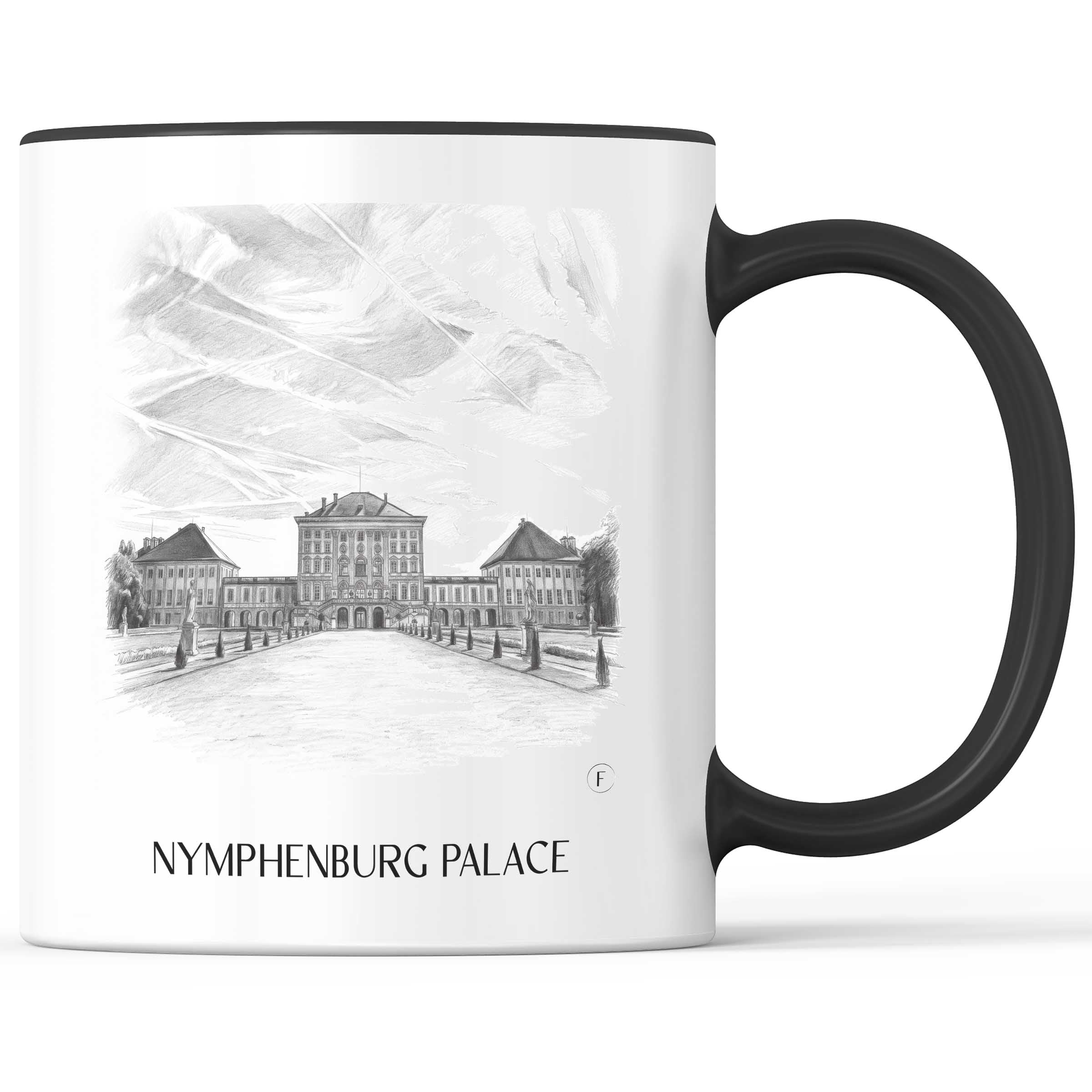 Schloss Nymphenburg Kaffeebecher - München - Deutschland Becher - Kaffeetasse im Zeichnung Stil